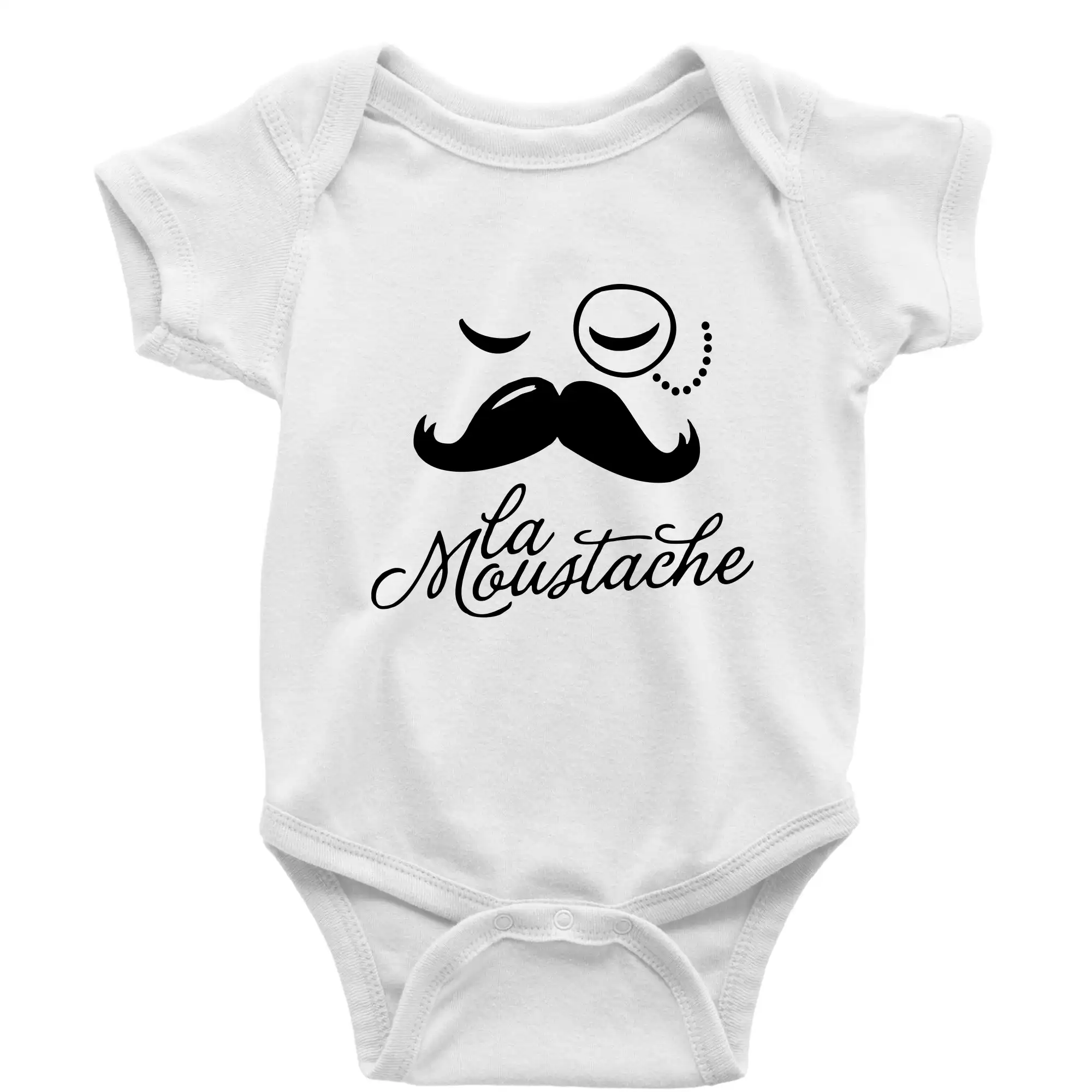 Tričká s fúzikmi - La Mustache - Body dojčenské s krátkym rukávom