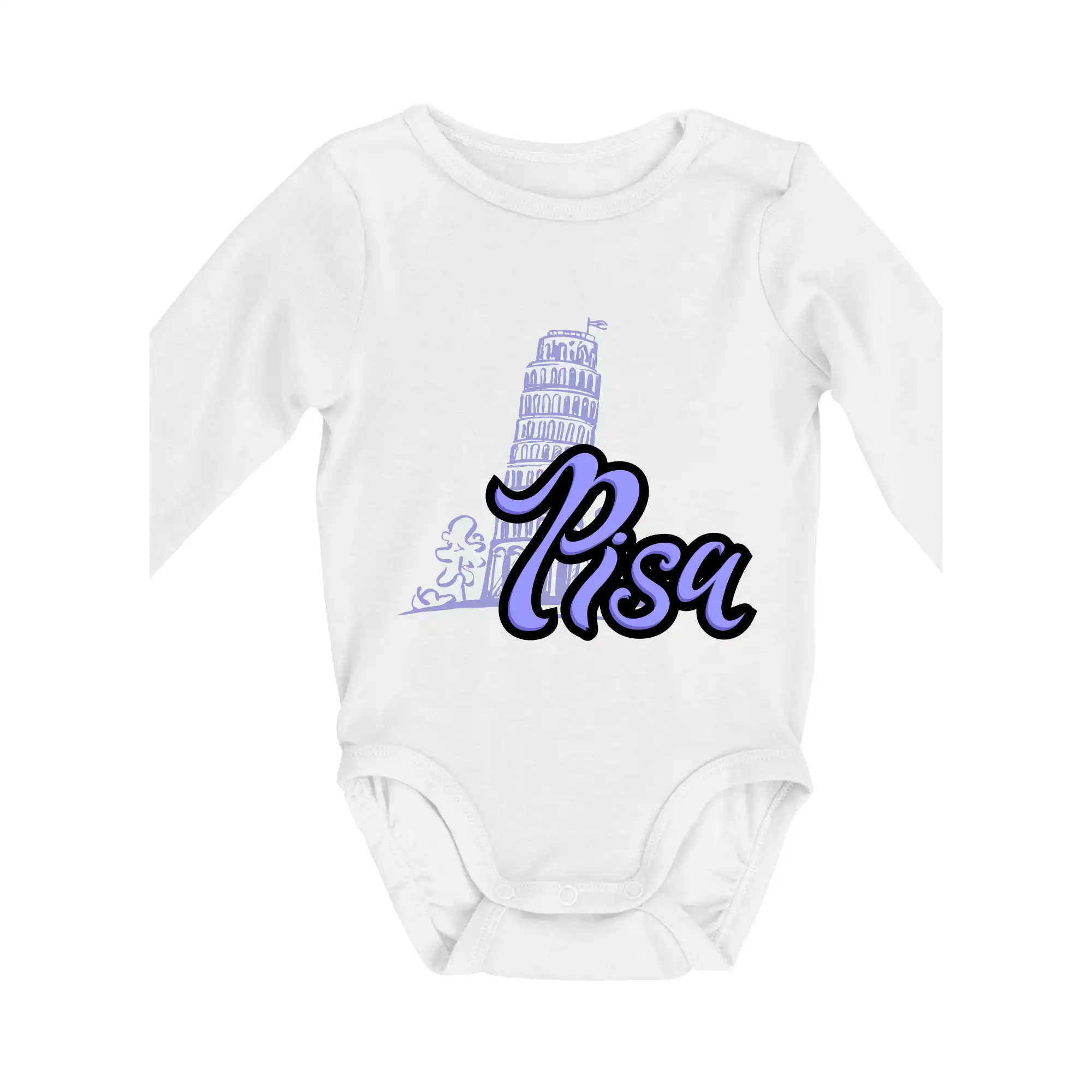 Tričká Taliansko - Pisa Lettering - Body dojčenské s dlhým rukávom