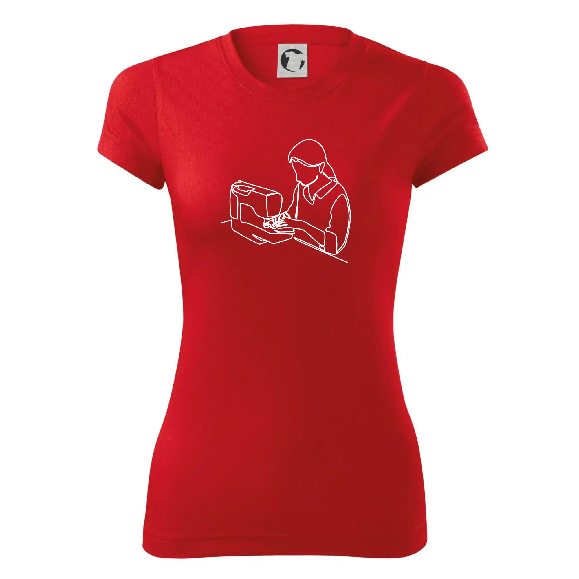 Švadlena a šicí stroj jedním tahem