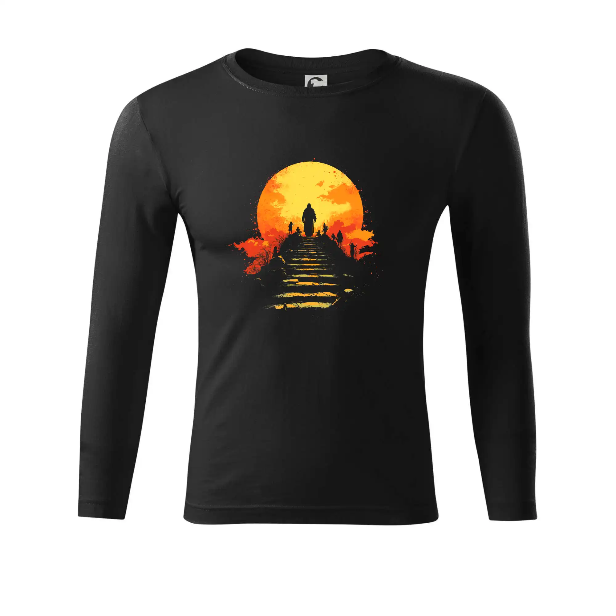 Ježiš a západ slnka - Tričko Progress s dlhým rukávom