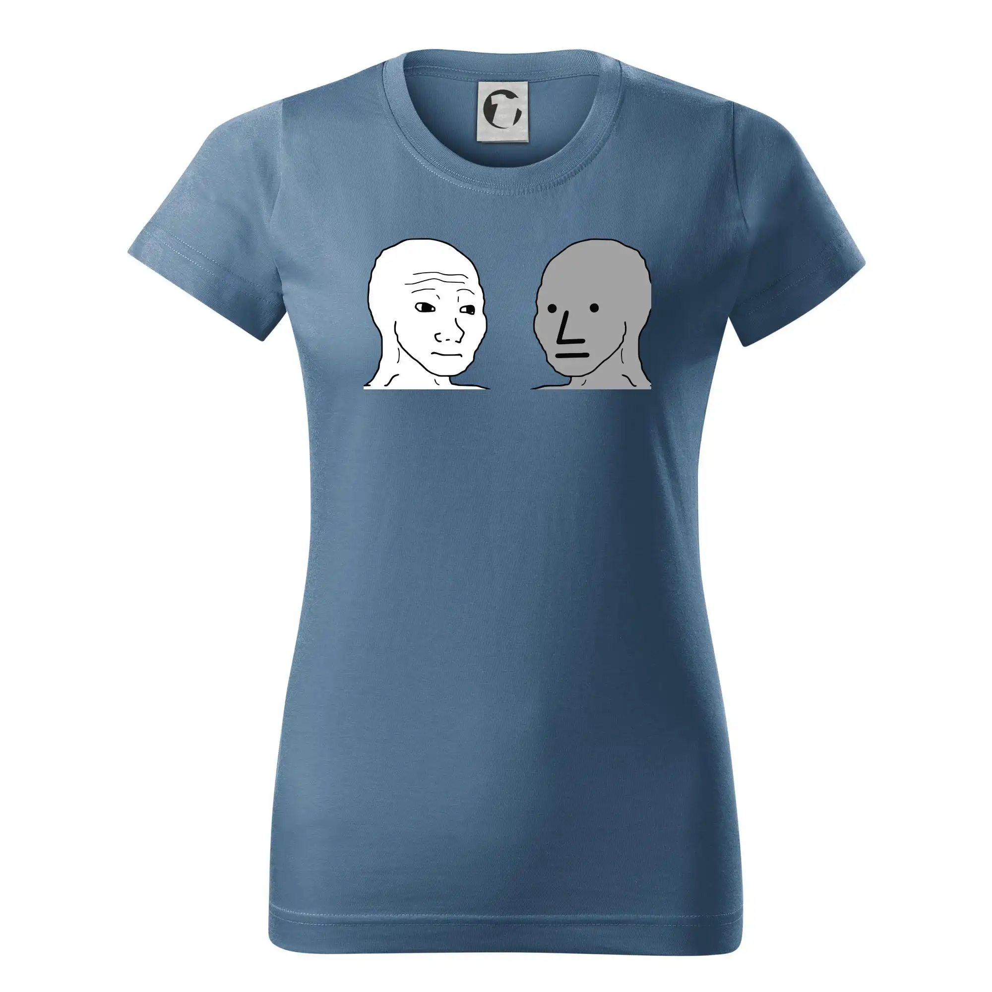 Tričká s motívmi ktoré frčia na internete - Wojak (Feels Guy) a NPC - Dámske tričko basic - ľahko voľnejšie a dlhšie