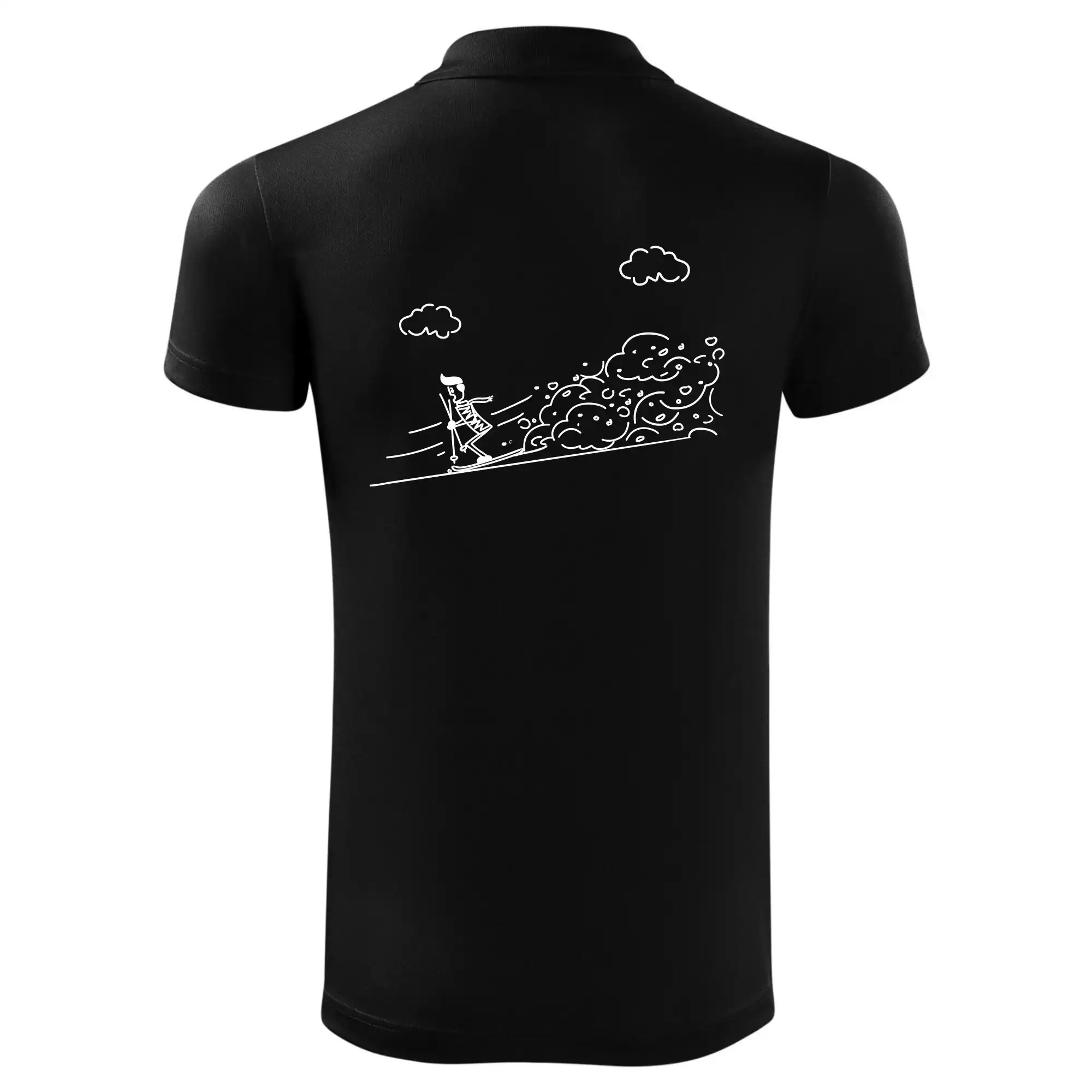 Kreslený lyžař na horách