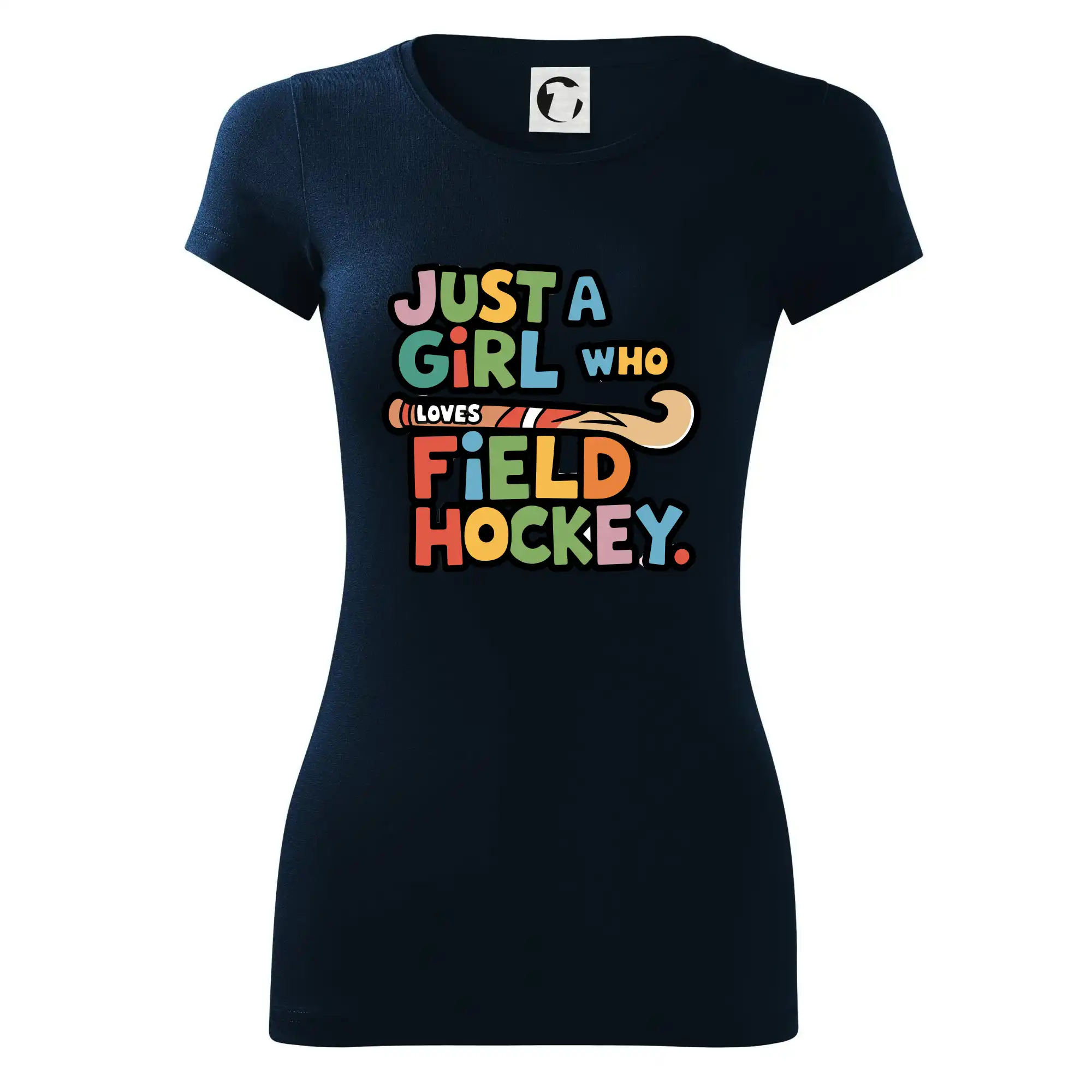 Barevný nápis Just a girl who loves field hockey