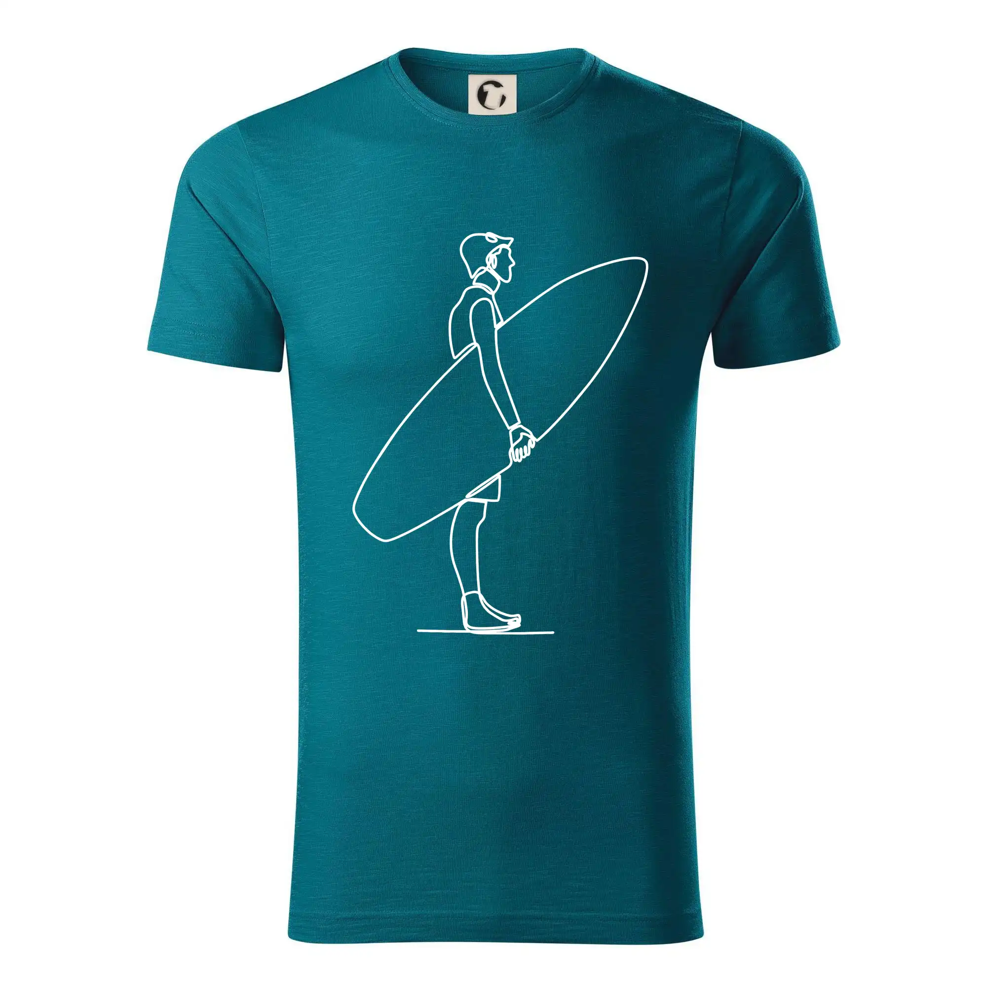 Tričká a mikiny s obrázkami jedným ťahom - Surfer stojaci jedným ťahom - Tričko z organickej bavlny