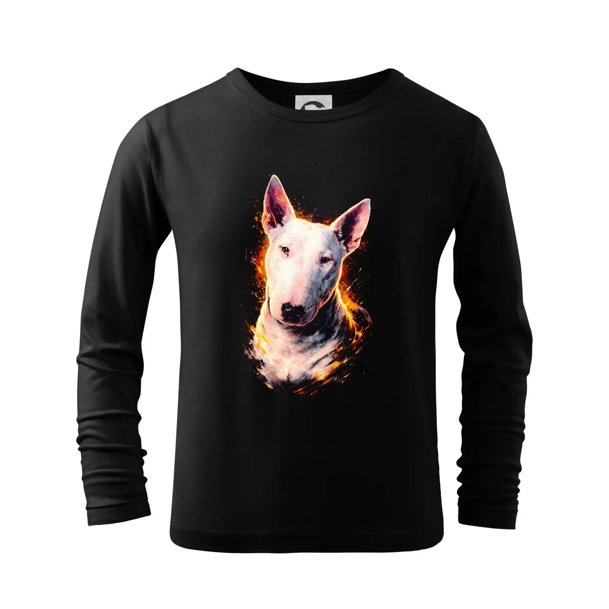 Ostatné psie plemená - Obrázok poltón anglický bulteriér pozerá - Tričko detské Long Sleeve