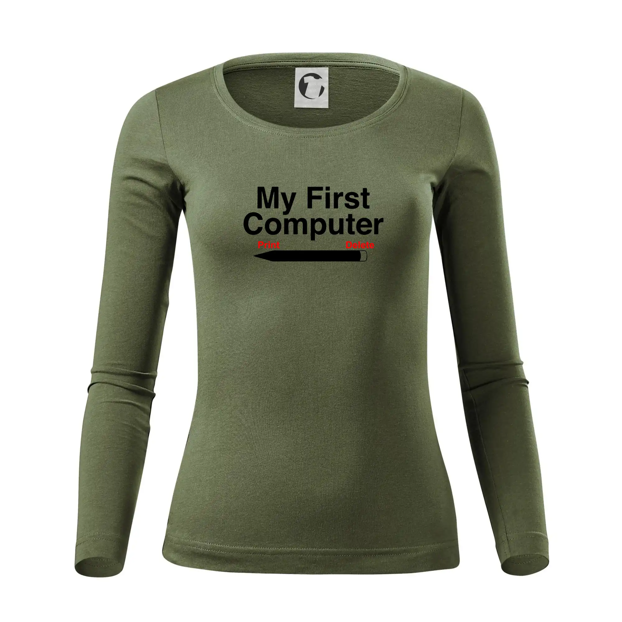 Tričká pre ajťákov - My First Computer - Dámske tričko FIT-T LS - zužené