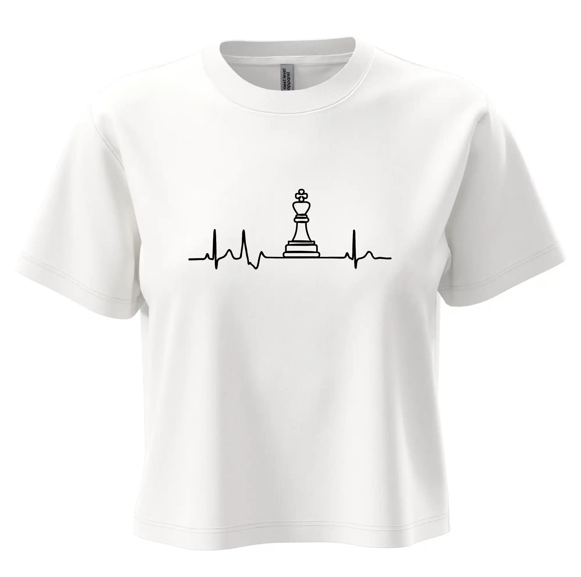Tričká a mikiny so spoločenskými hrami  - EKG Šachové figúrky - Kráľ - Boxy cropped tričko OVERSIZE