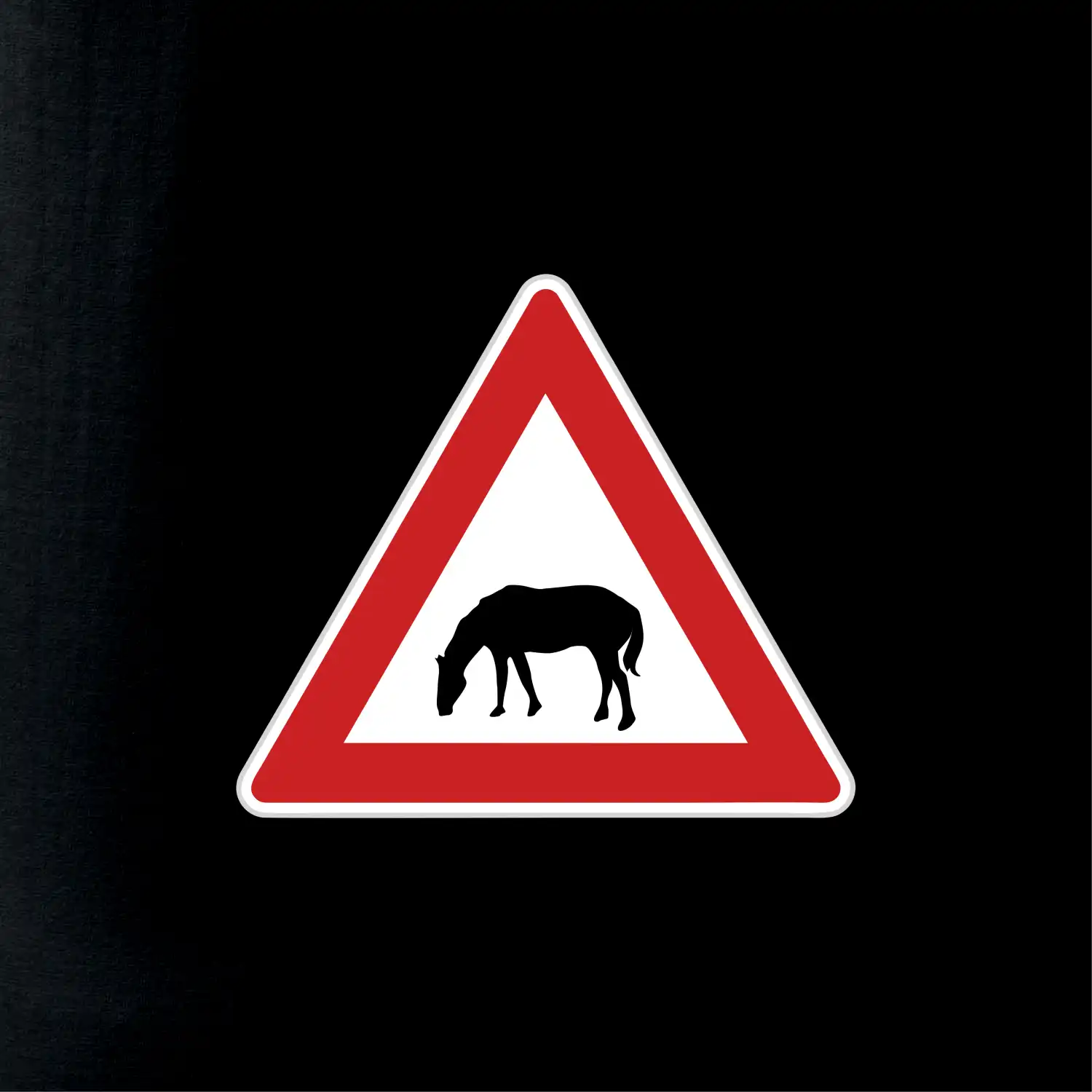 Dopravní značka - Pozor pasoucí se kůň