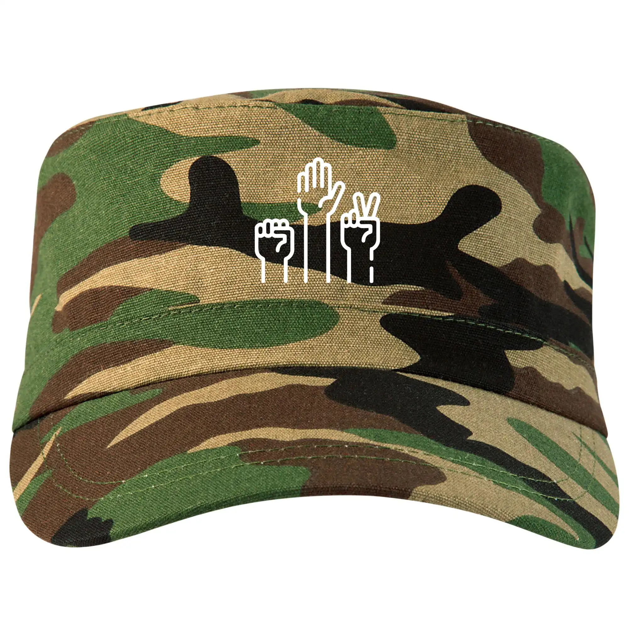 Tričká na párty - Kameň nožnice papier ikony - Šiltovka CAMO