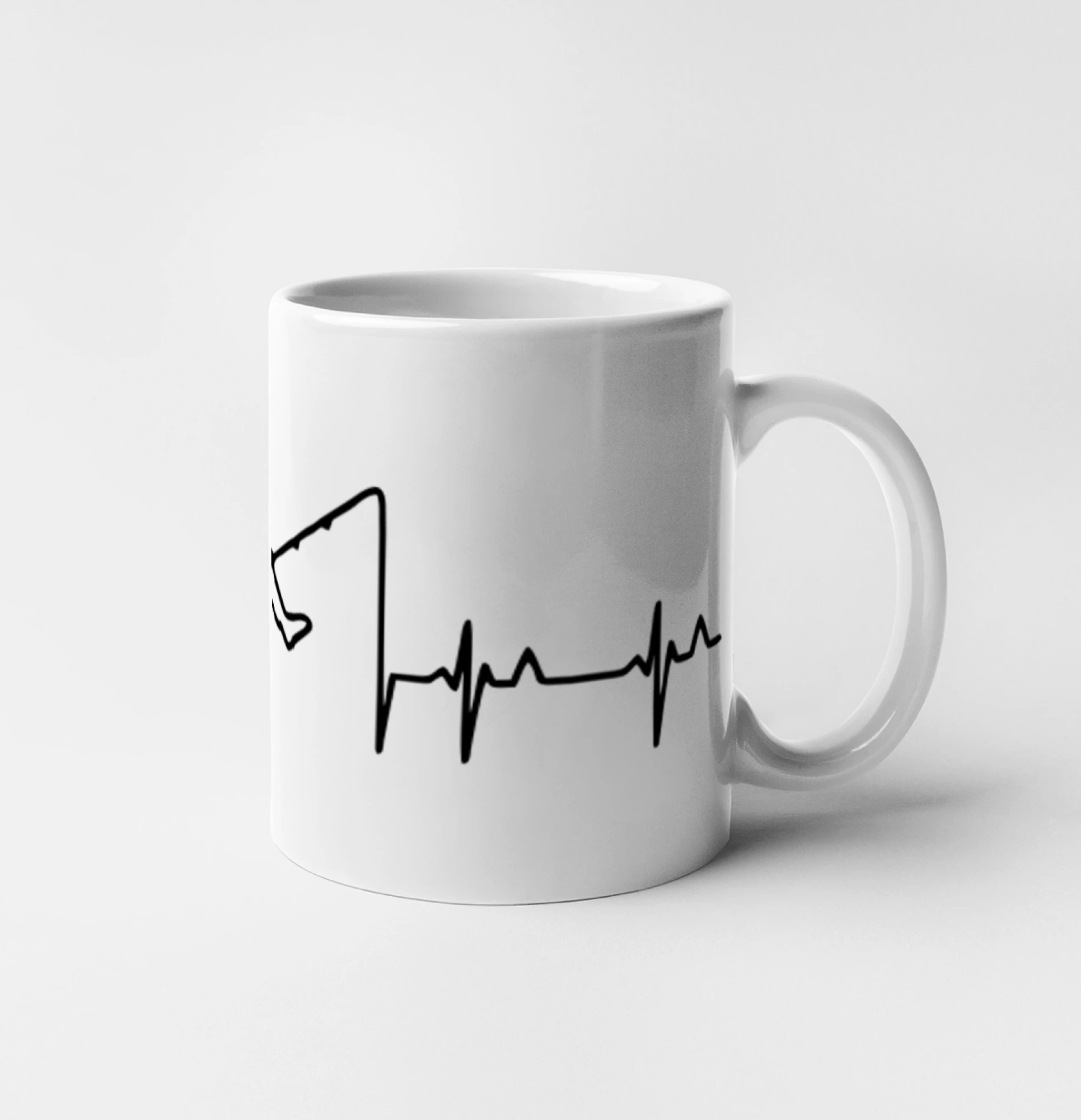 Tričká pre rybárov s potlačou - Rybár ekg - Hrnček 