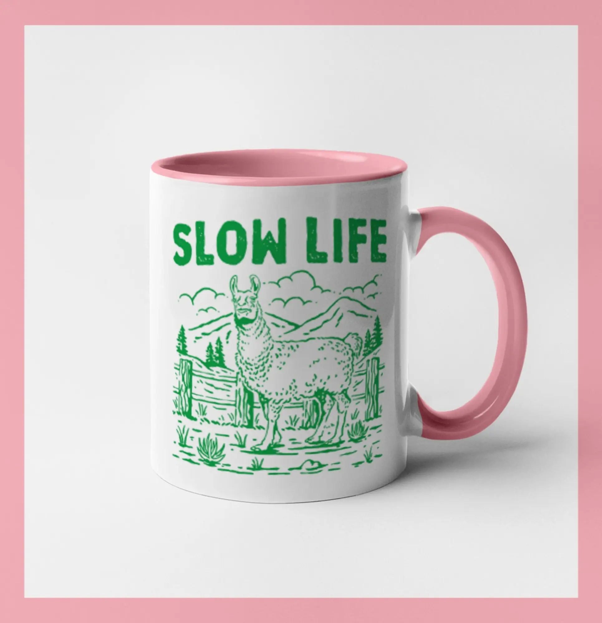 Tričká so zvieratami - Slow Life Lama - Hrnček 