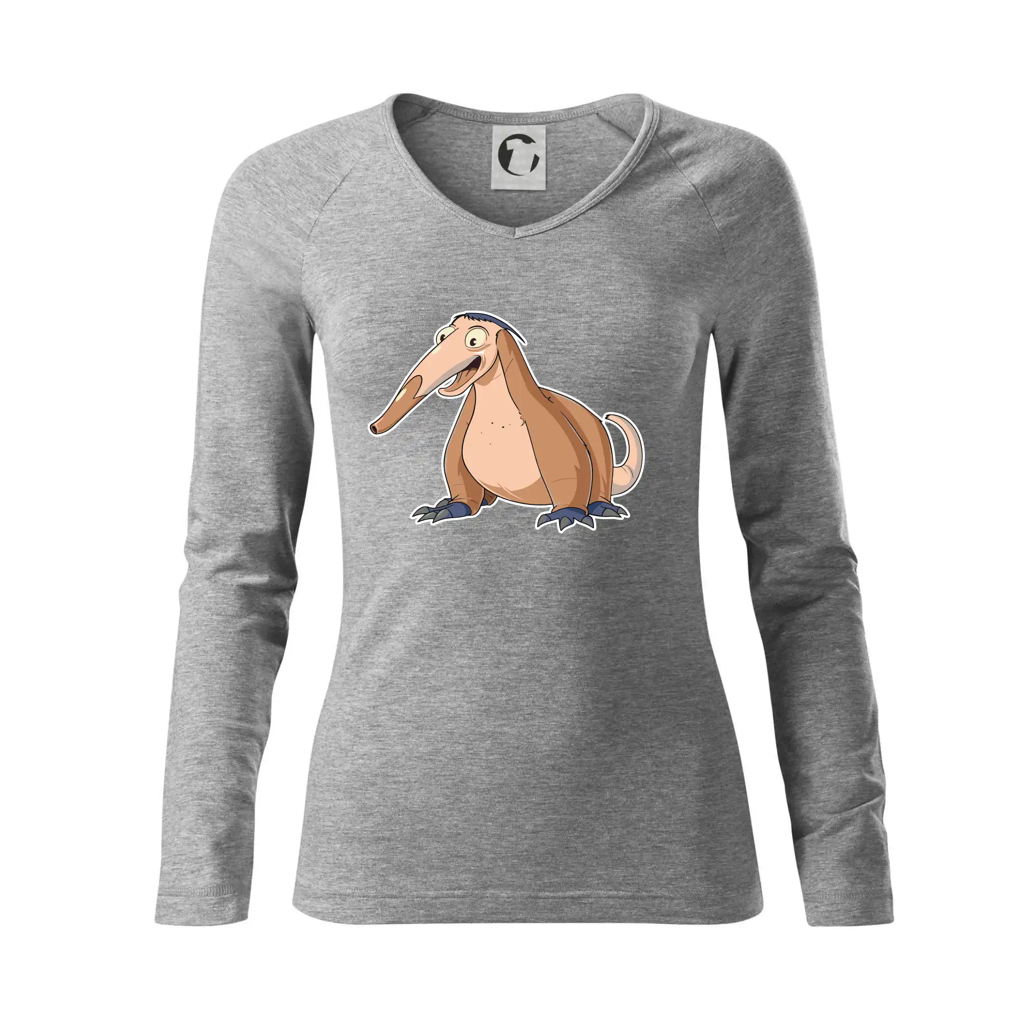 Tričká so zvieratami - Mravčiar kreslený hnedý - Tričko dámske Elegance