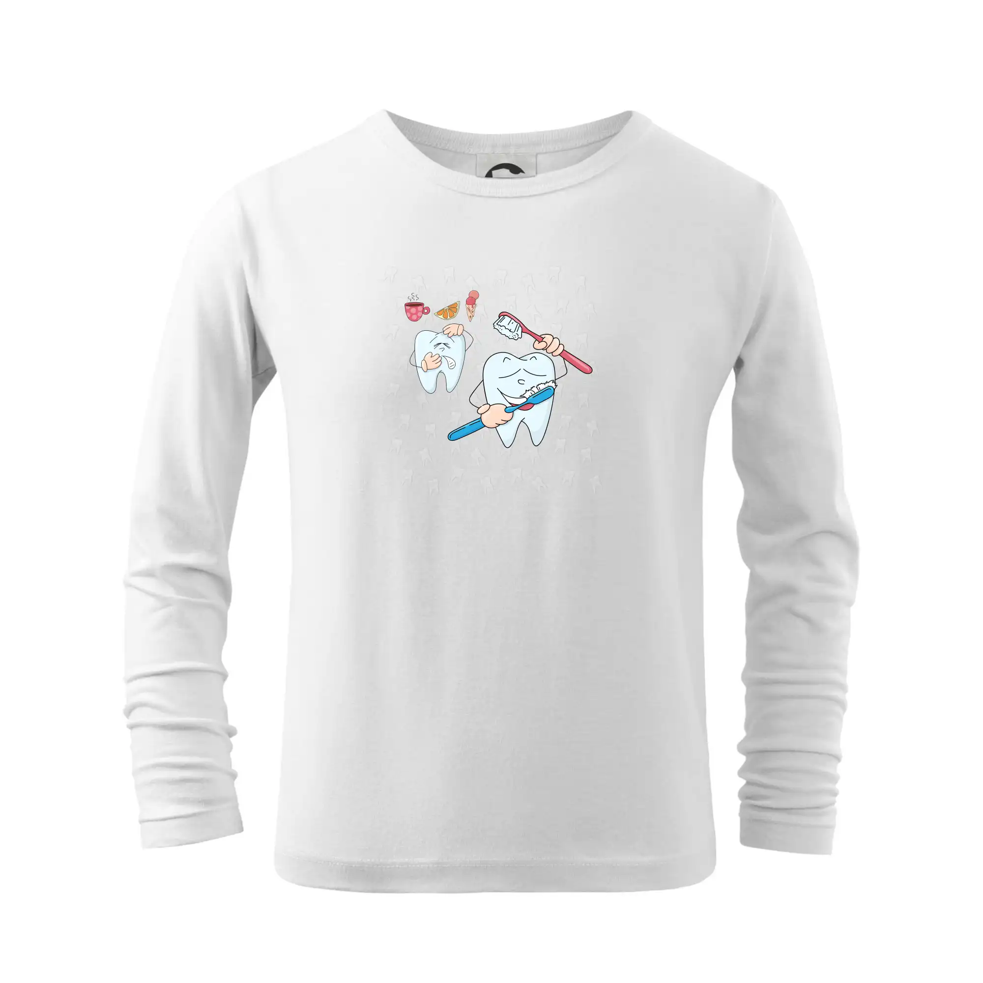 Tričká a mikiny pre zubárov - Zubárske tričko - kefka a jedlo - Tričko detské Long Sleeve