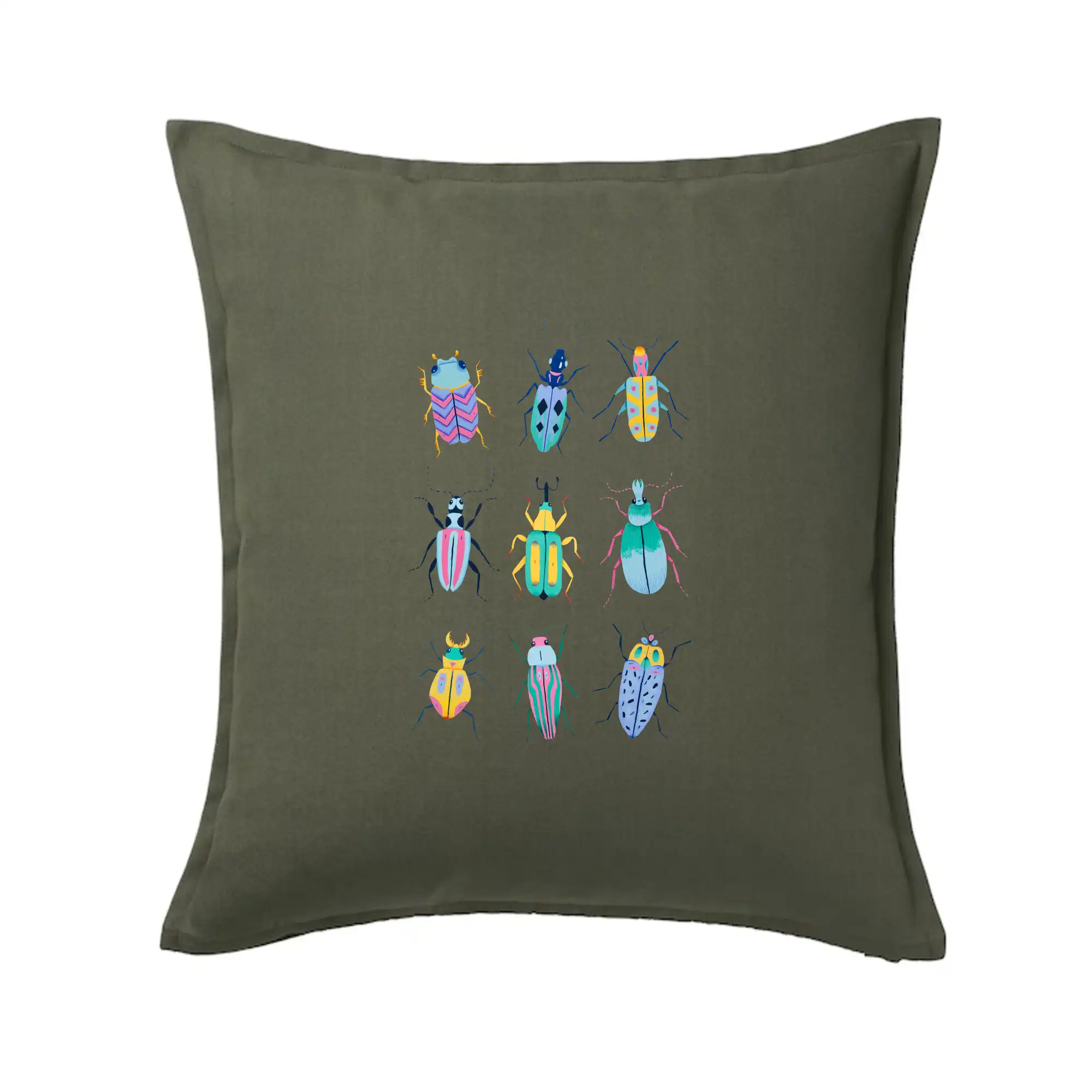 Tričká so zvieratami - Farebné chrobáky (studio-arte.cz) - Vankúš 50x50