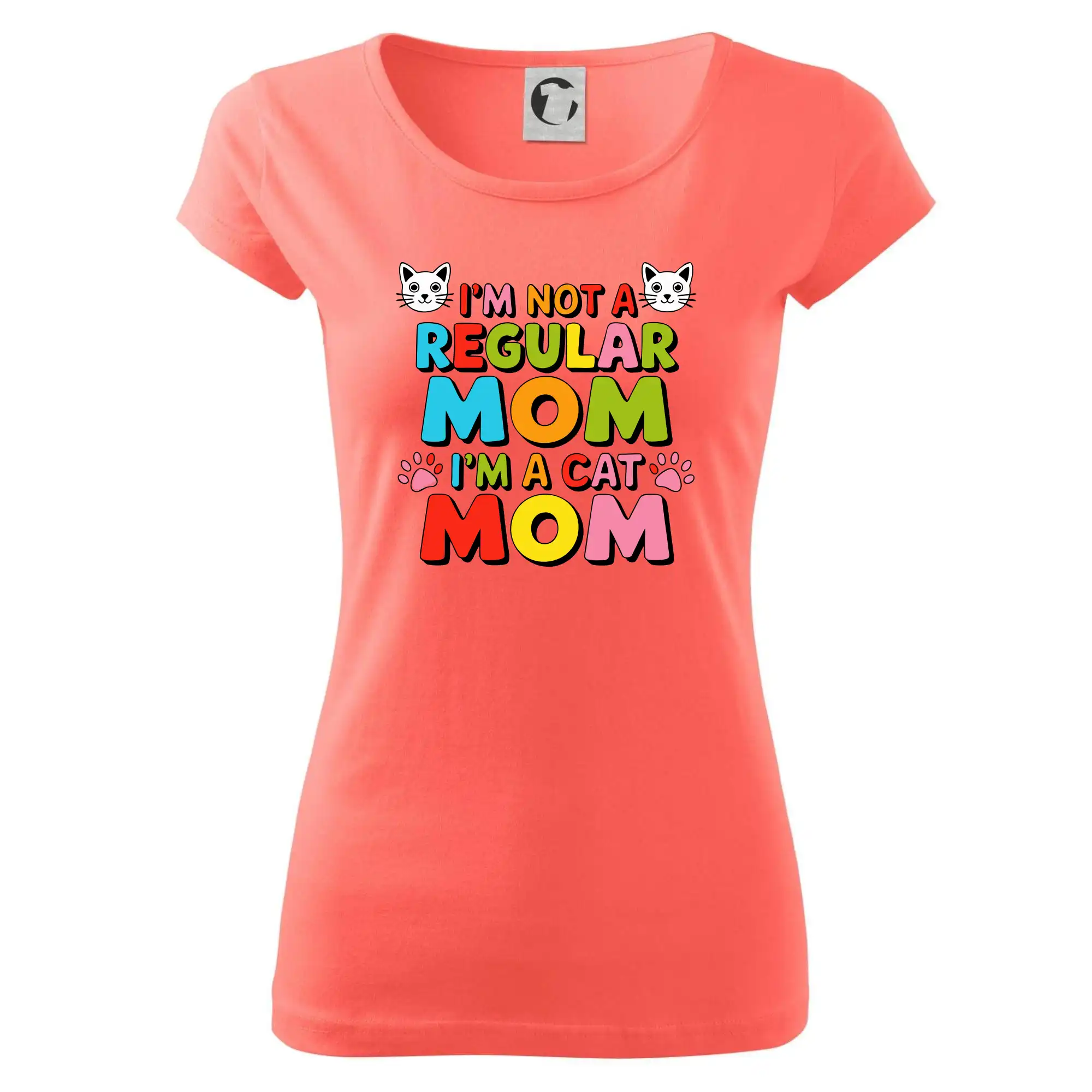 Vtipná tričká s mačkou - I'm not a regular mom I'm a cat mom - Dámske tričko Pure