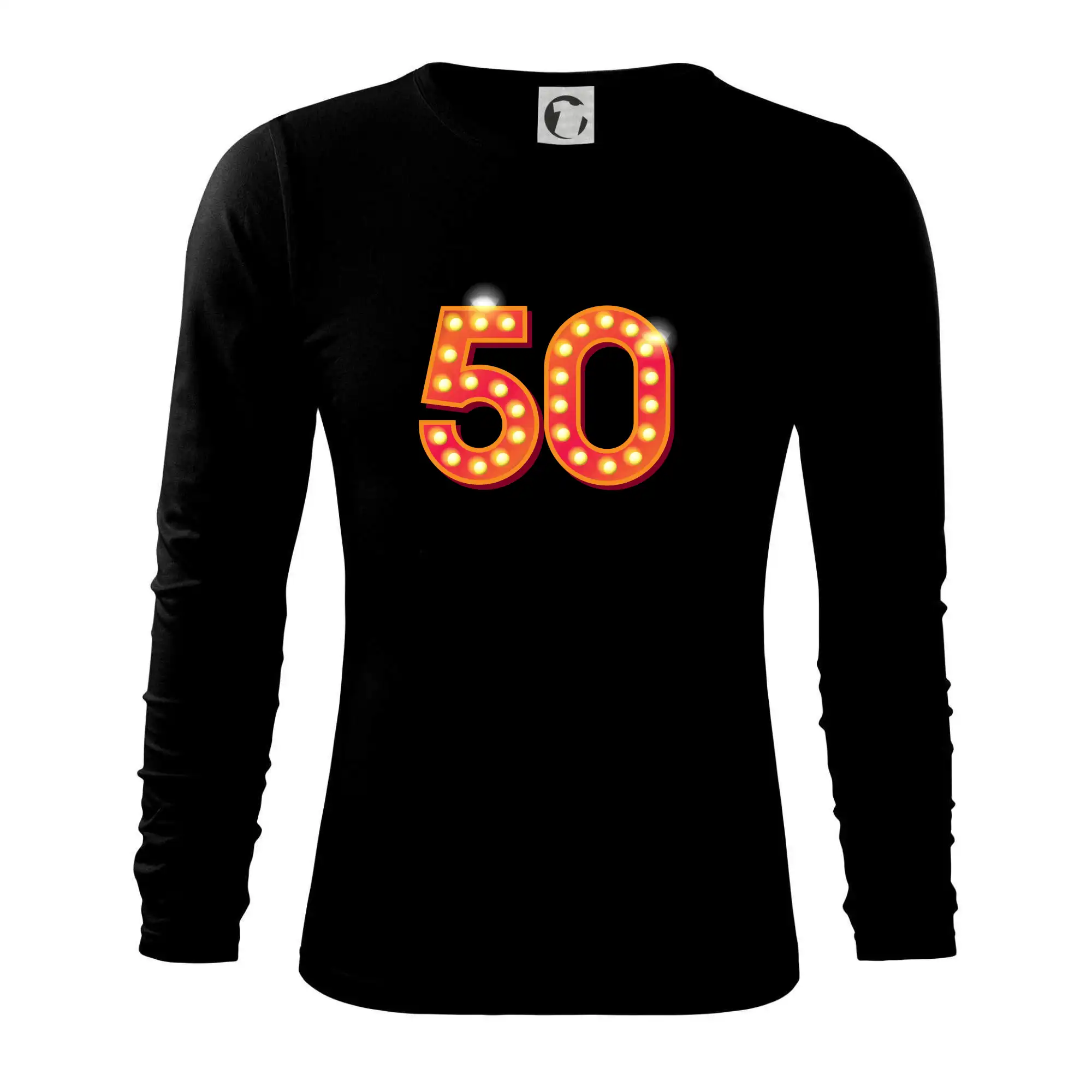 Trička k 50. narodeninám - Čísla žiarovky 50 - Tričko s dlhým rukávom FIT-T long sleeve