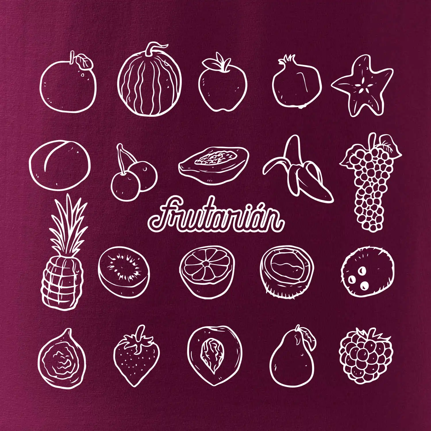 Frutarián ovoce ve čtverci