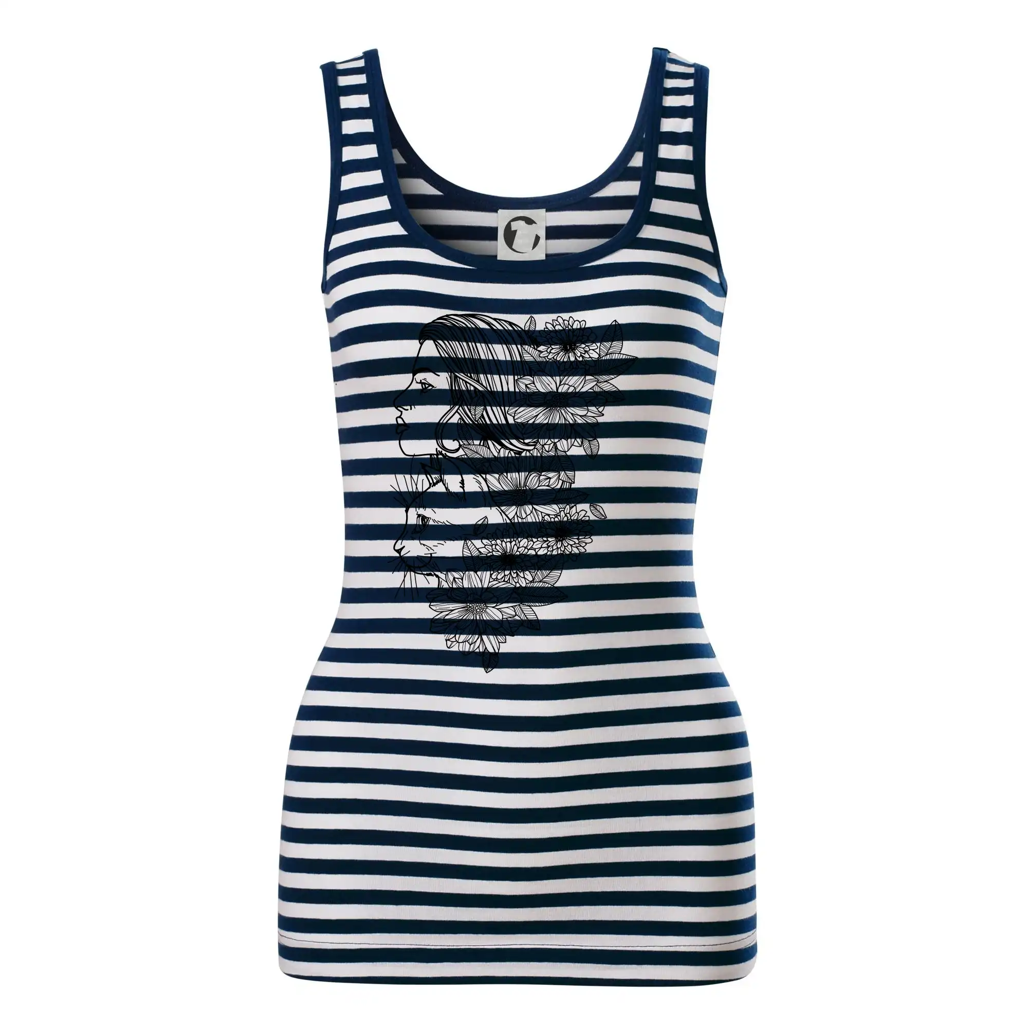 Žena a kočka - kreslená