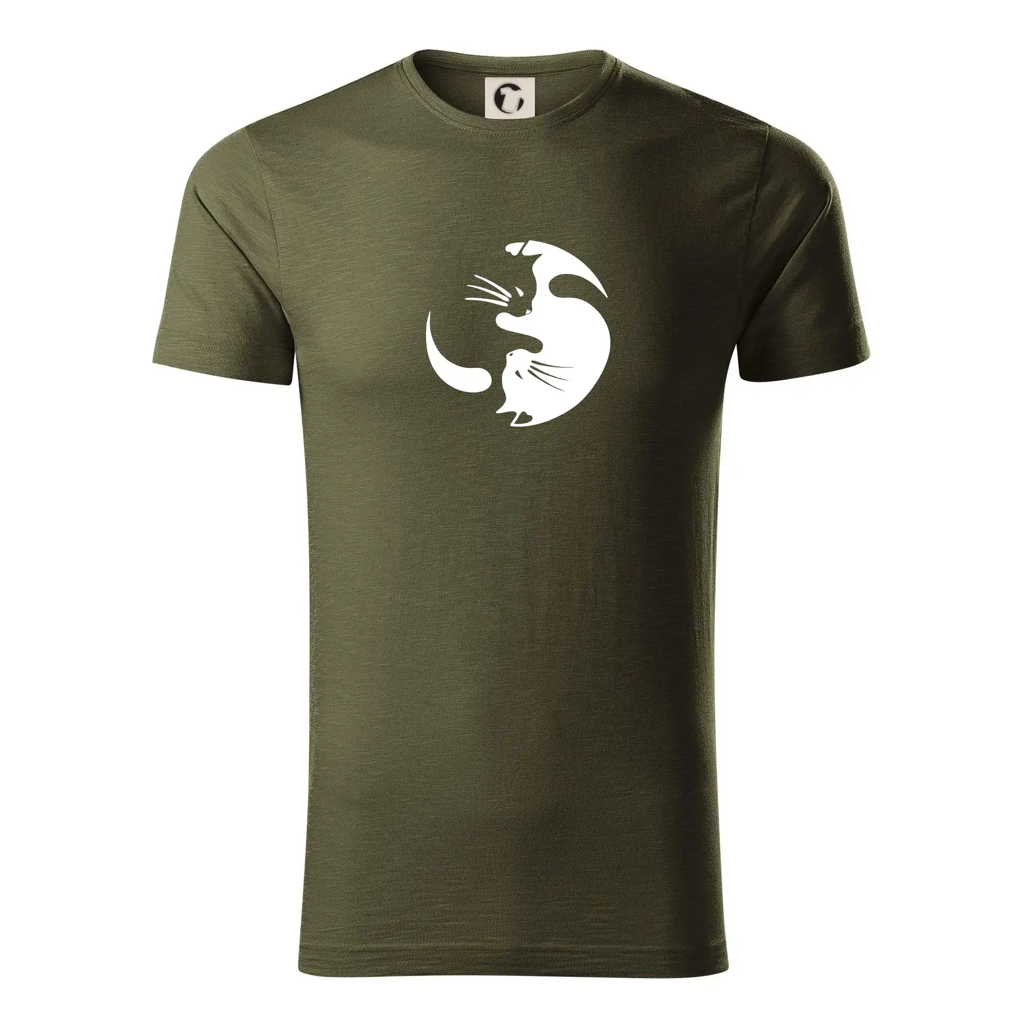 Vtipná tričká s mačkou - Mačka - Jin jang - Tričko z organickej bavlny