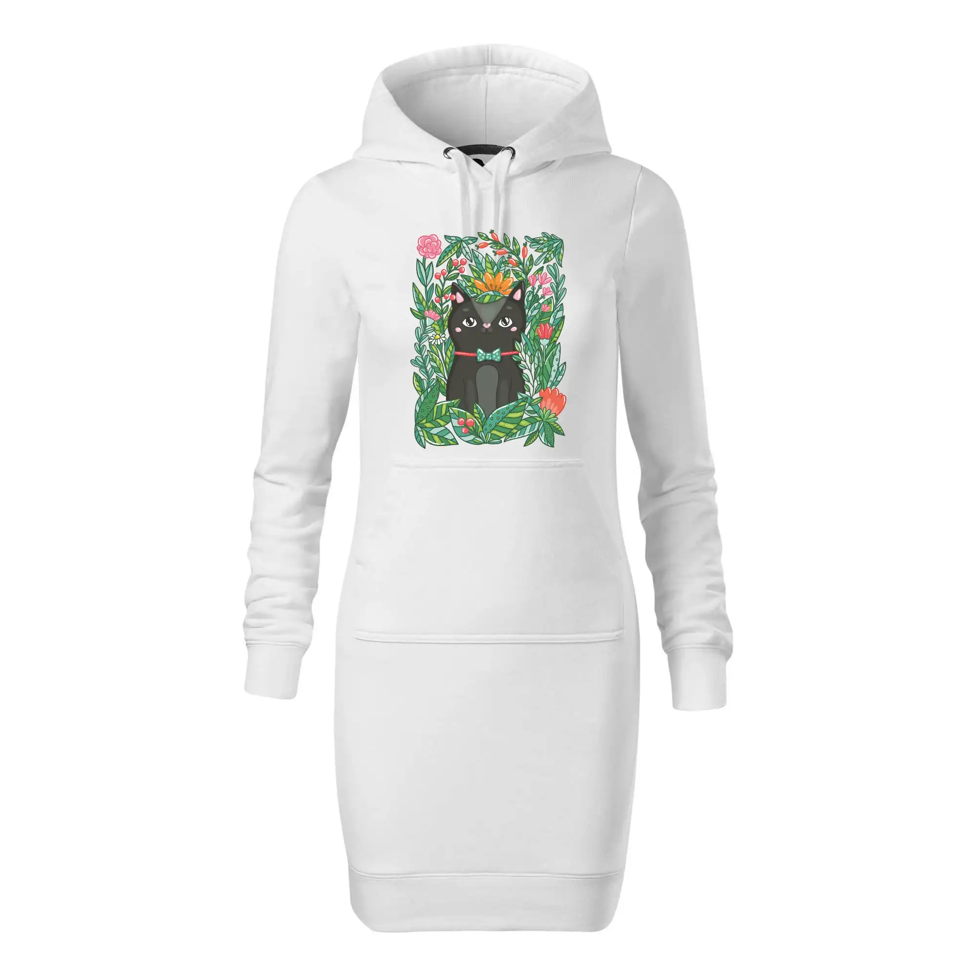 Kočka s květy malovaná