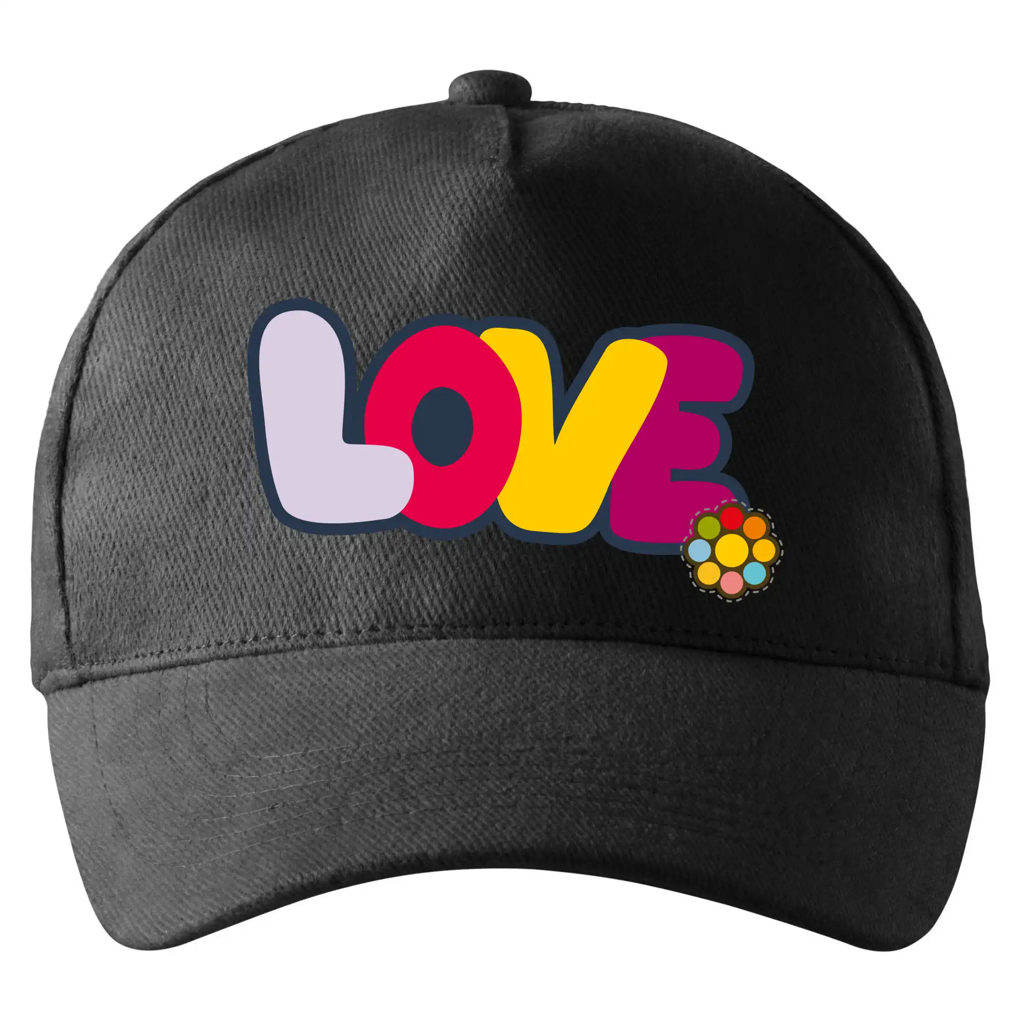 Love nápis s květinou