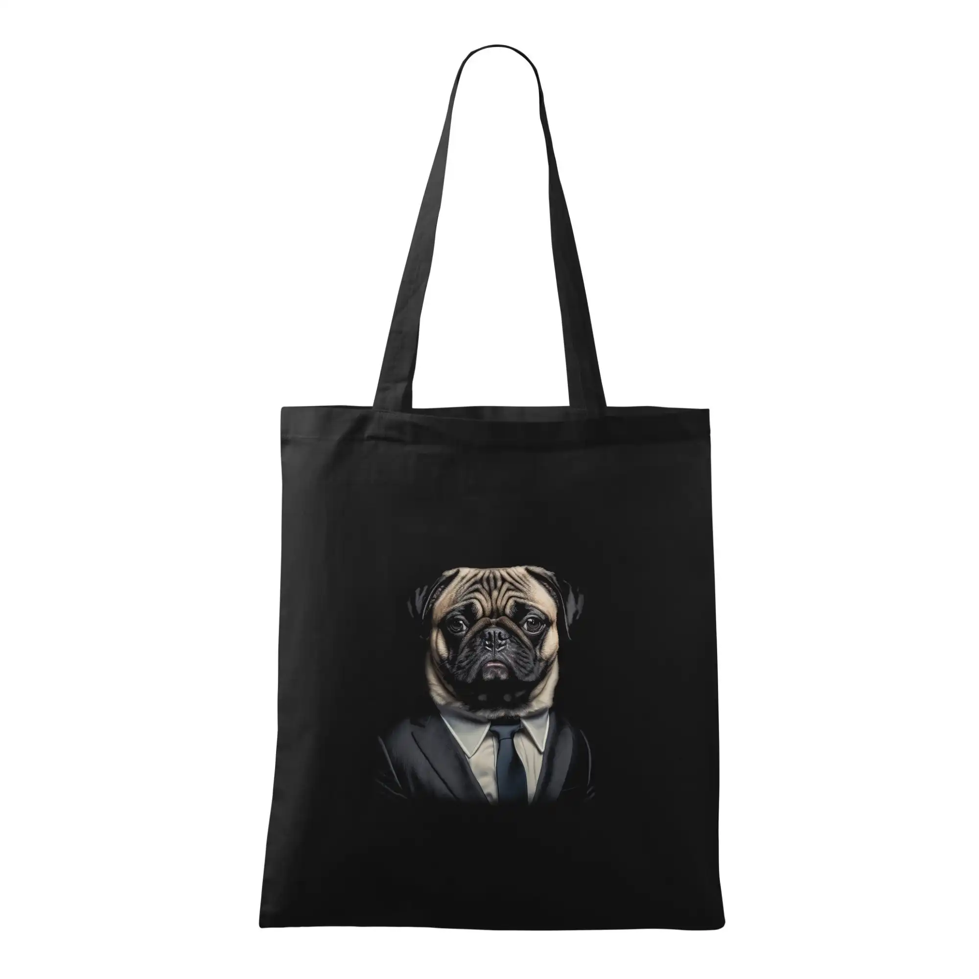 Mops na tričku - Mops v obleku - Taška bavlnená