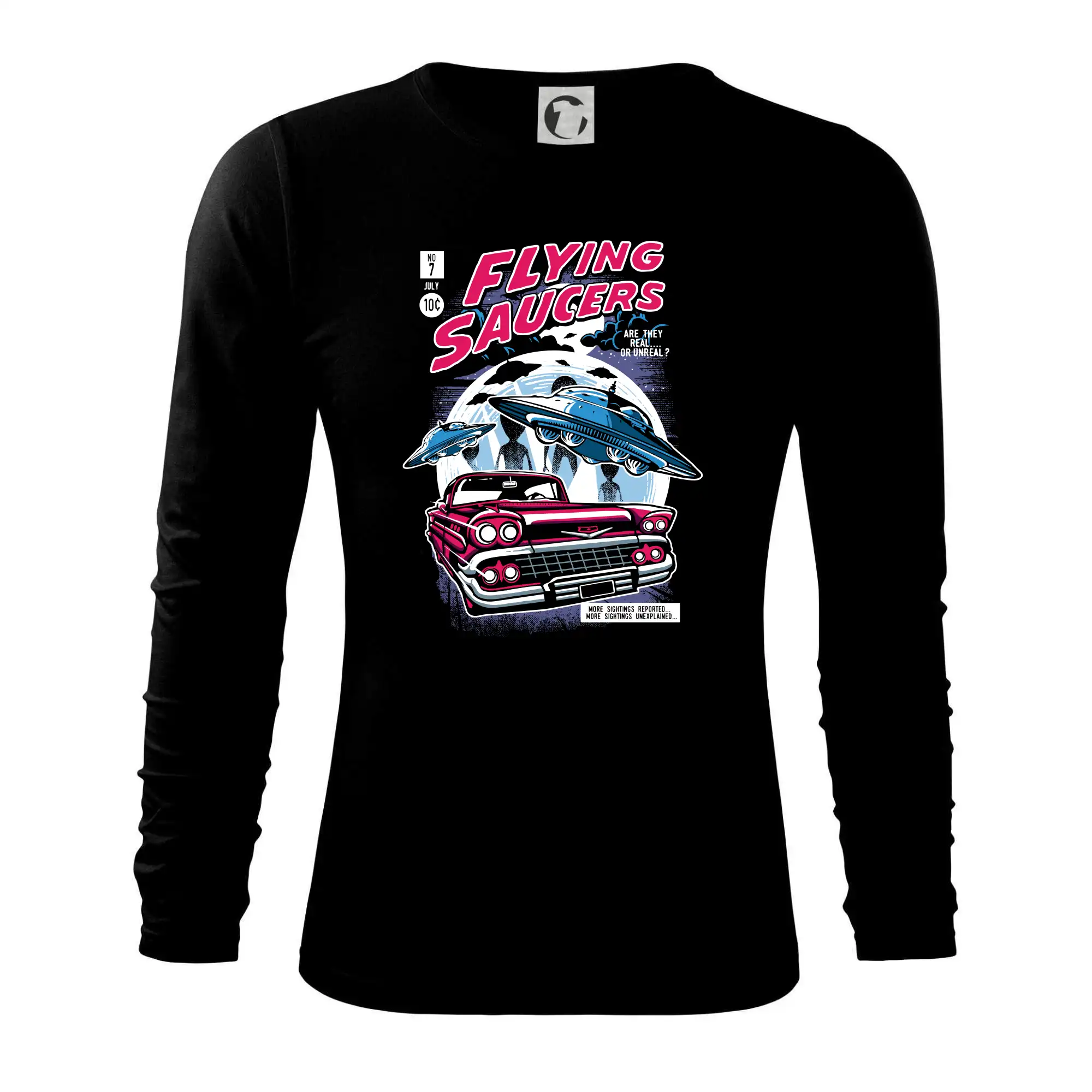 Vesmirne tričká - Flying Saucers - Tričko s dlhým rukávom FIT-T long sleeve