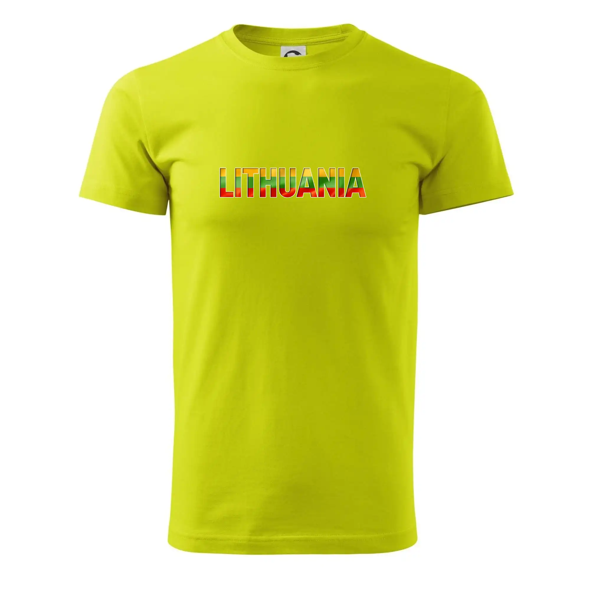 Motívy štátnych vlajok - Lithuania - nápis vlajka - Pánske tričko nižšej gramáže