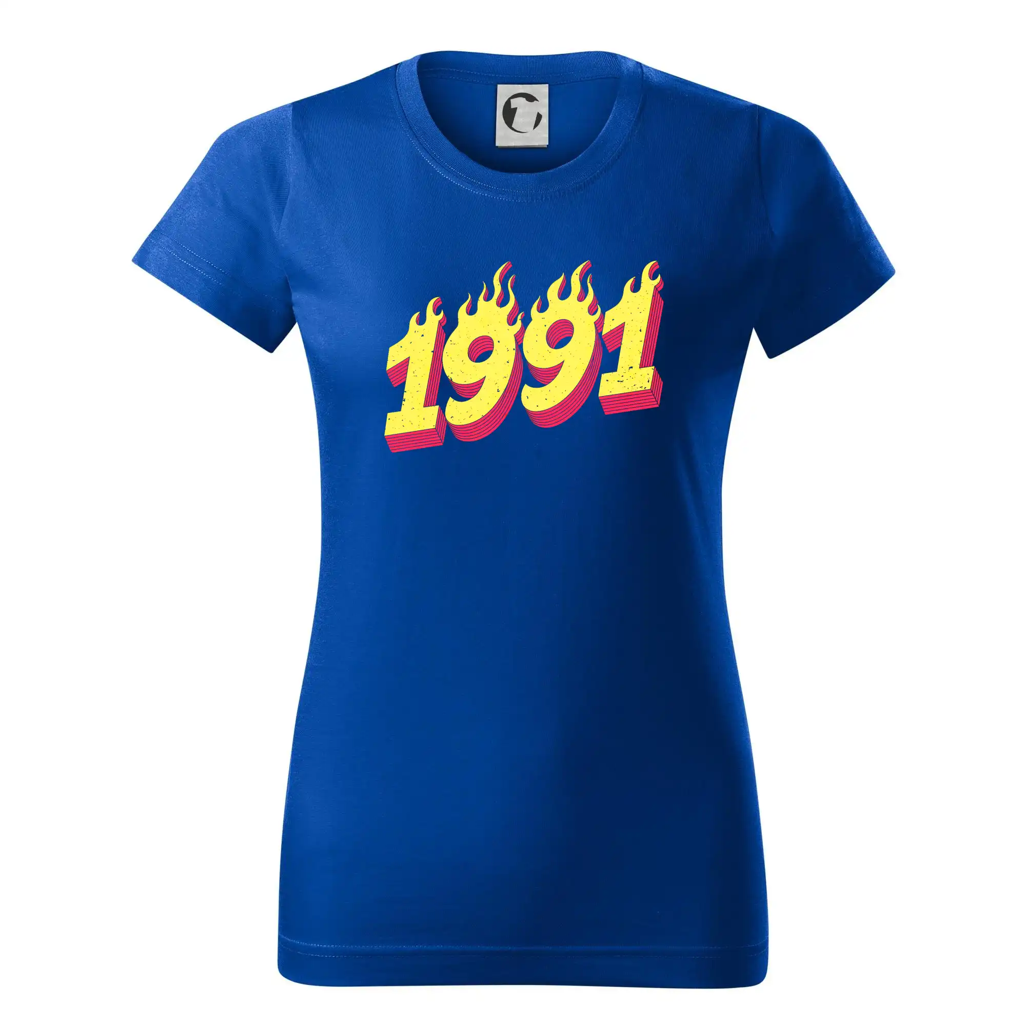 Trička s ročníkom 1991 - Narodeniny v ohni 1991 - Dámske tričko basic - ľahko voľnejšie a dlhšie