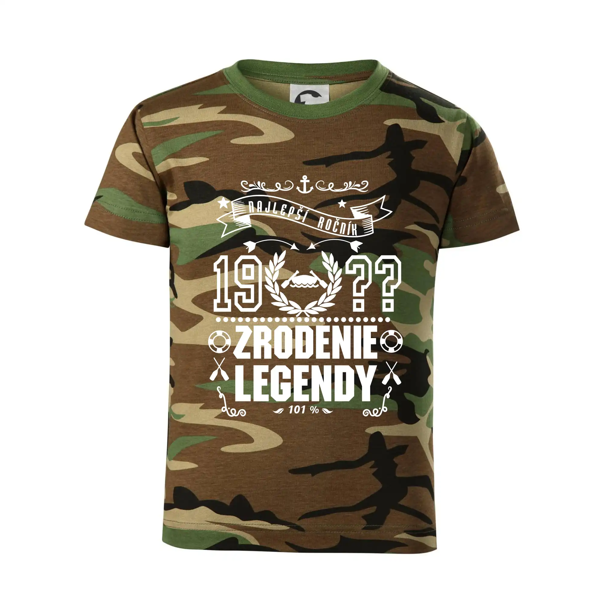 Trička Zrodenie legendy - Zrodenie legendy pre vodáka - Detské maskáčové tričko