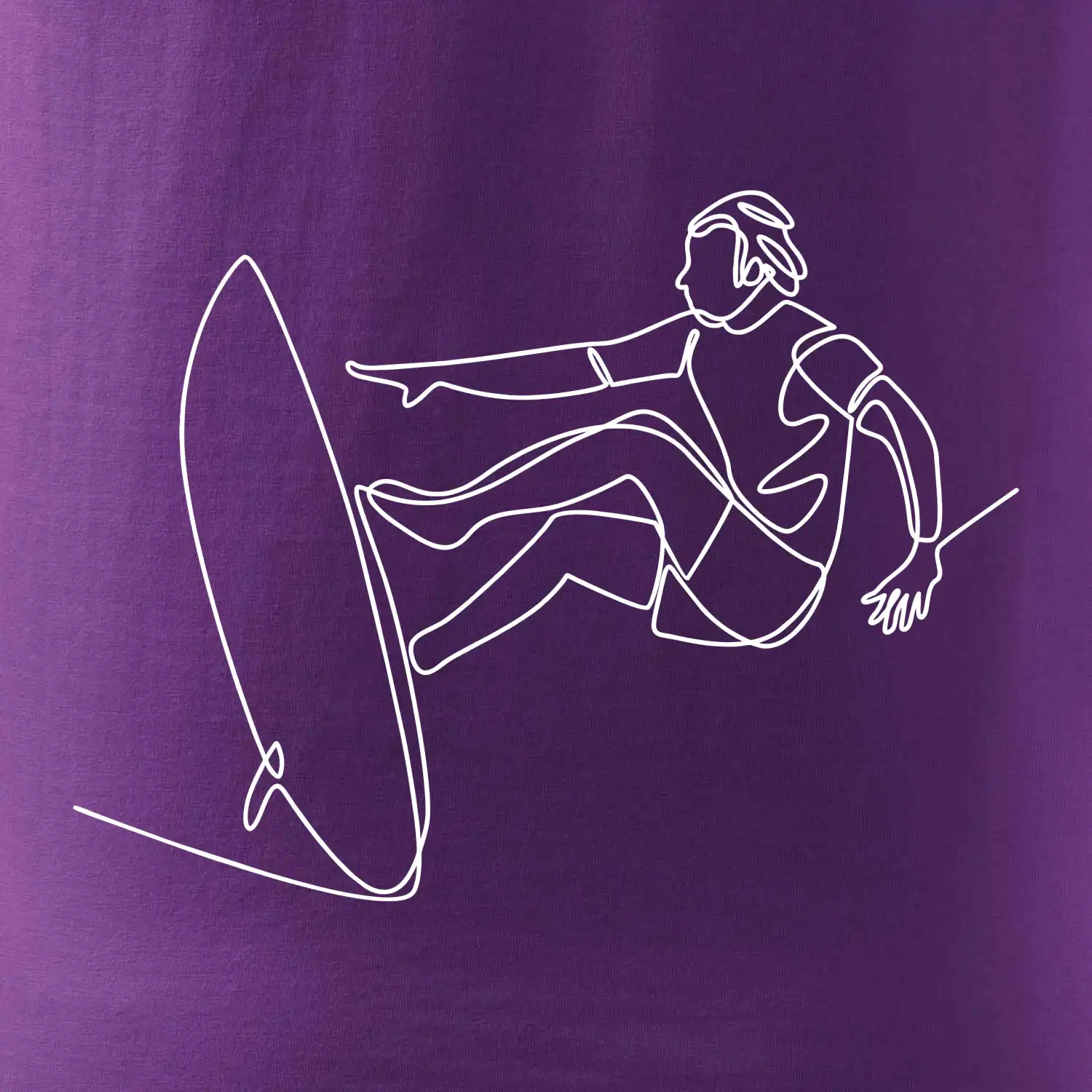 Surfař na vlně jedním tahem