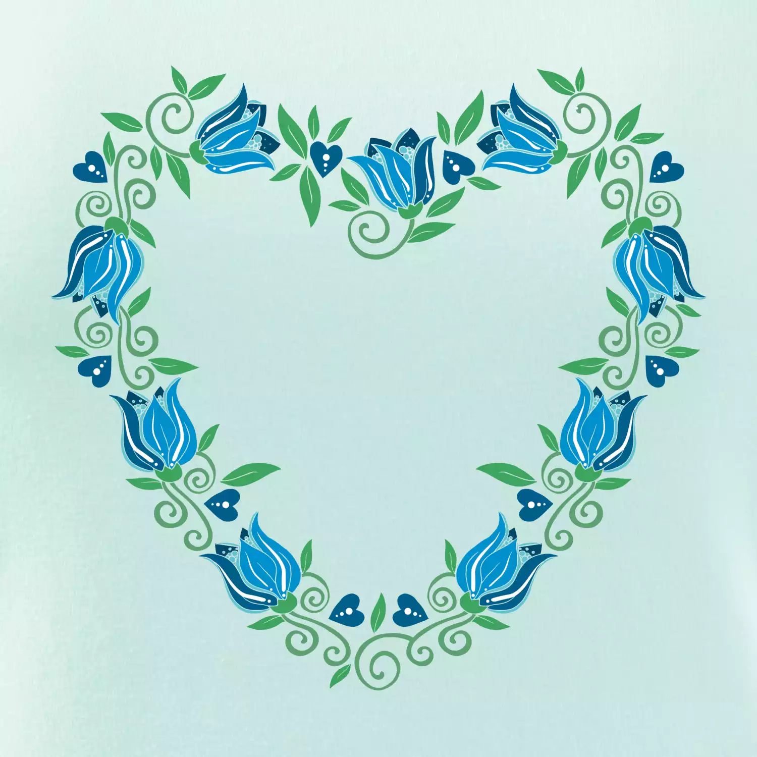 Modré tulipánové srdiečko (Pecka design)