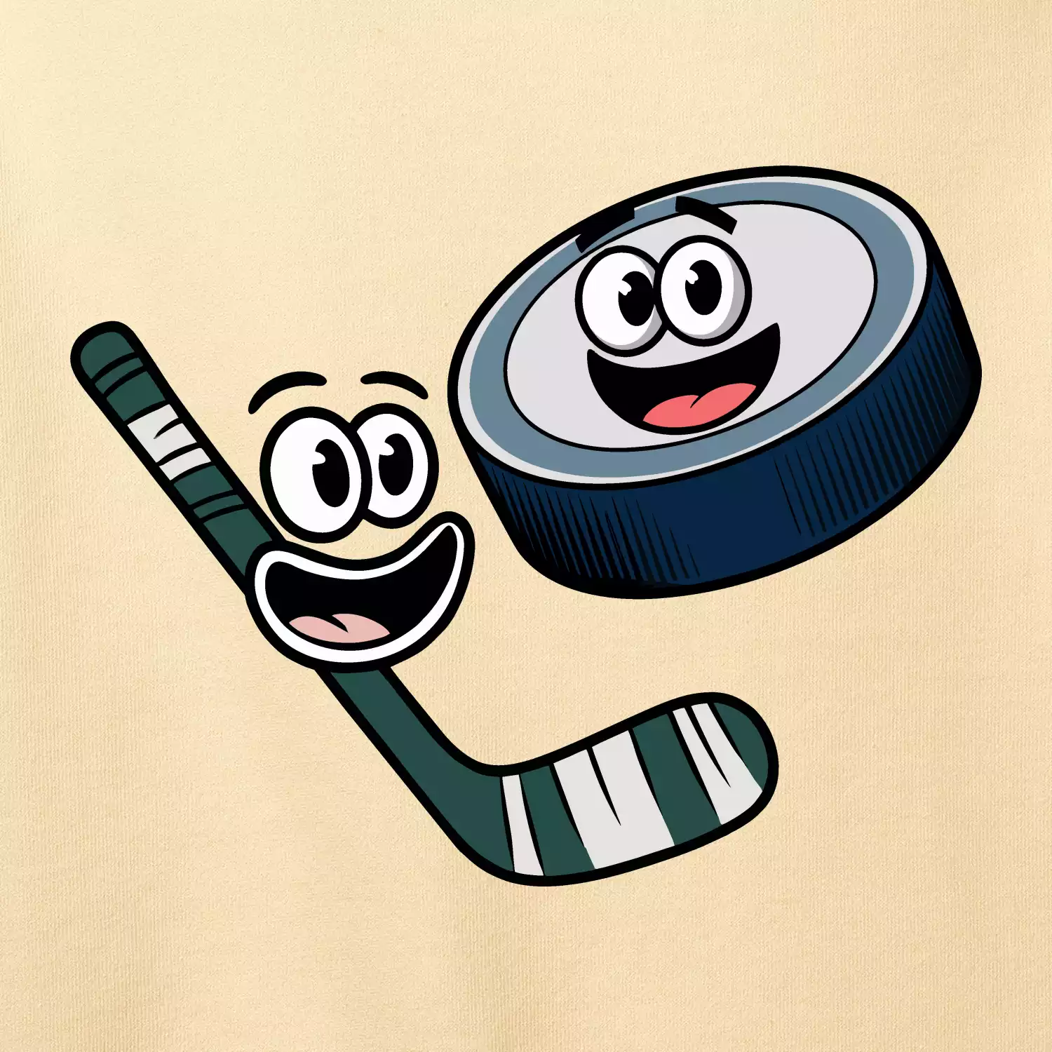 Parové triko - Puk a hokejka