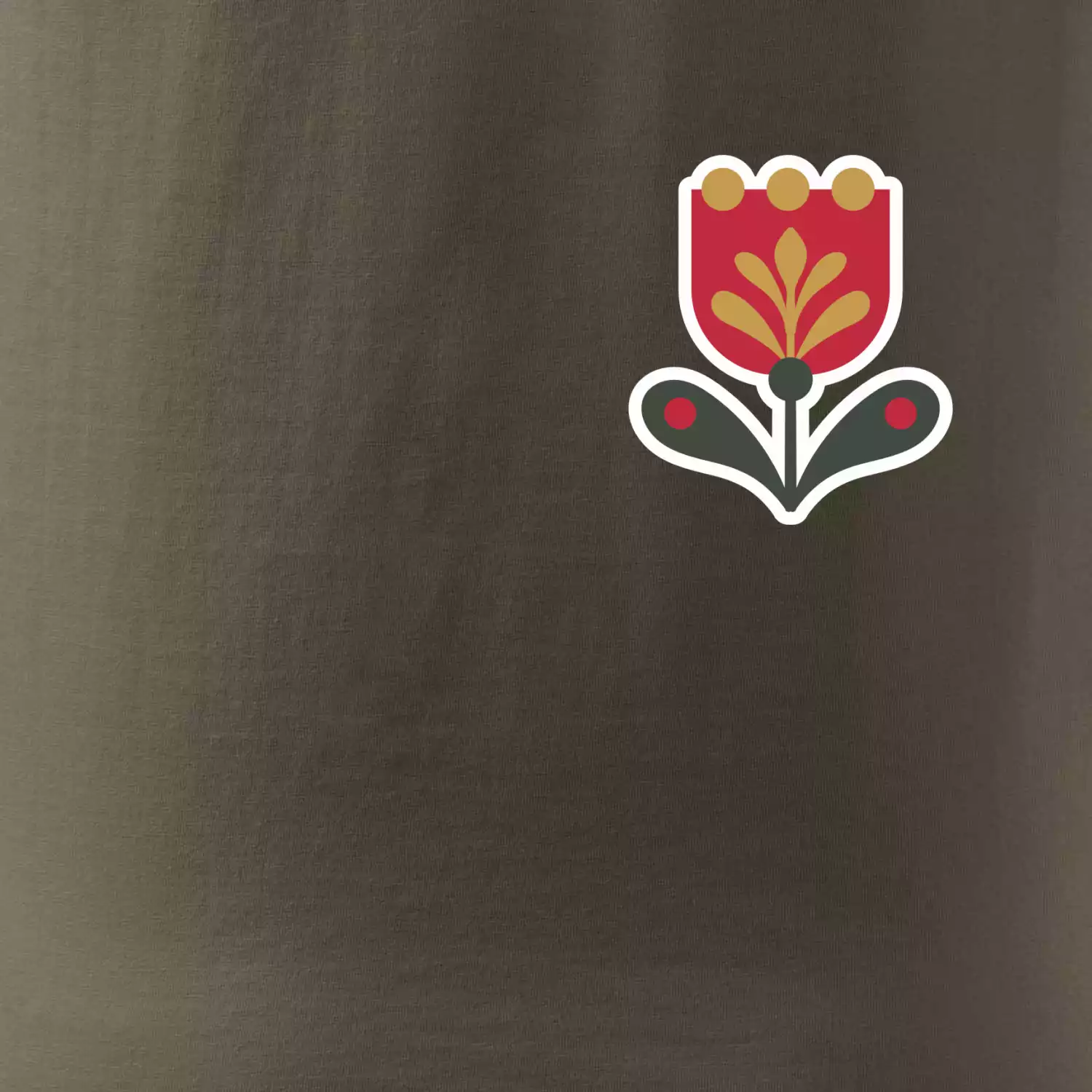 Folklor na prsu tulipán