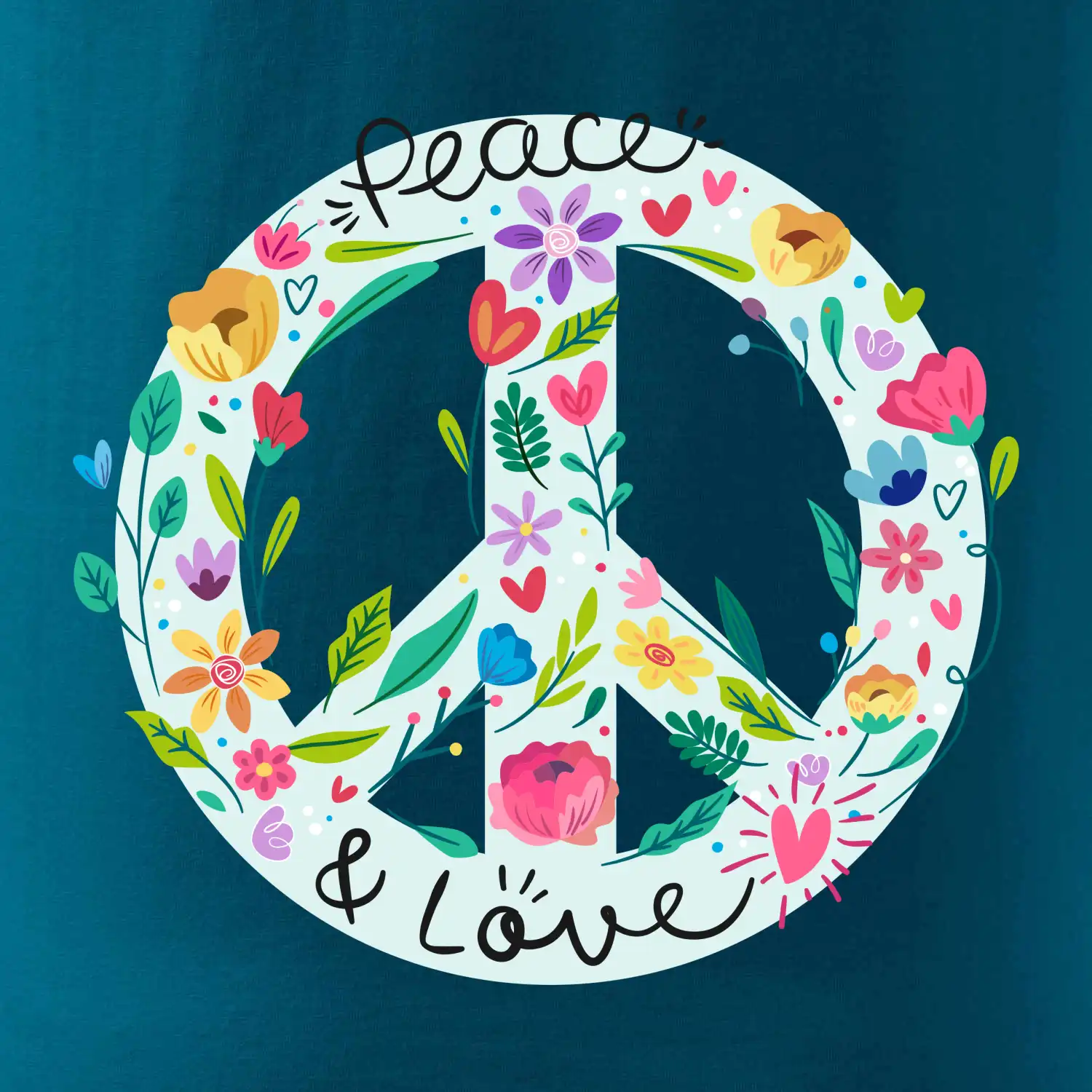 Peace and love symbol