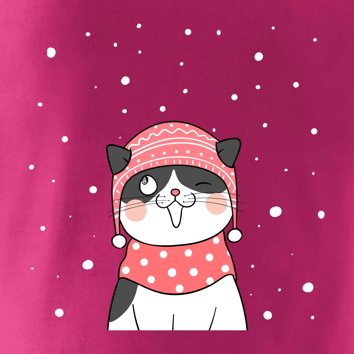 Kočka v zimní čepici