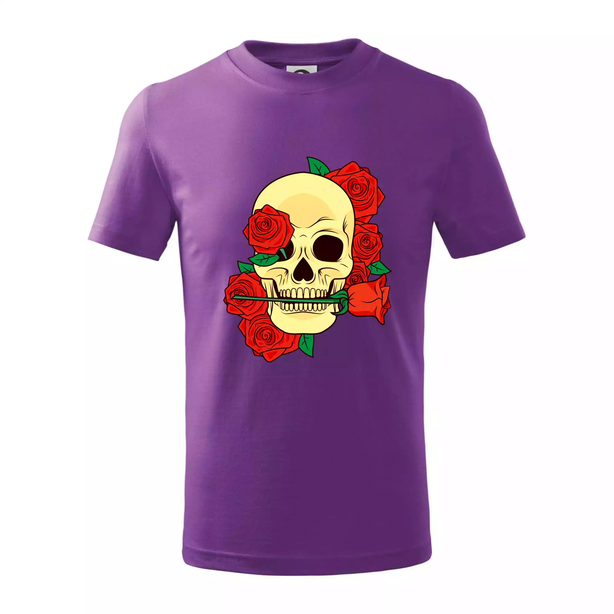 Lebka držící růži