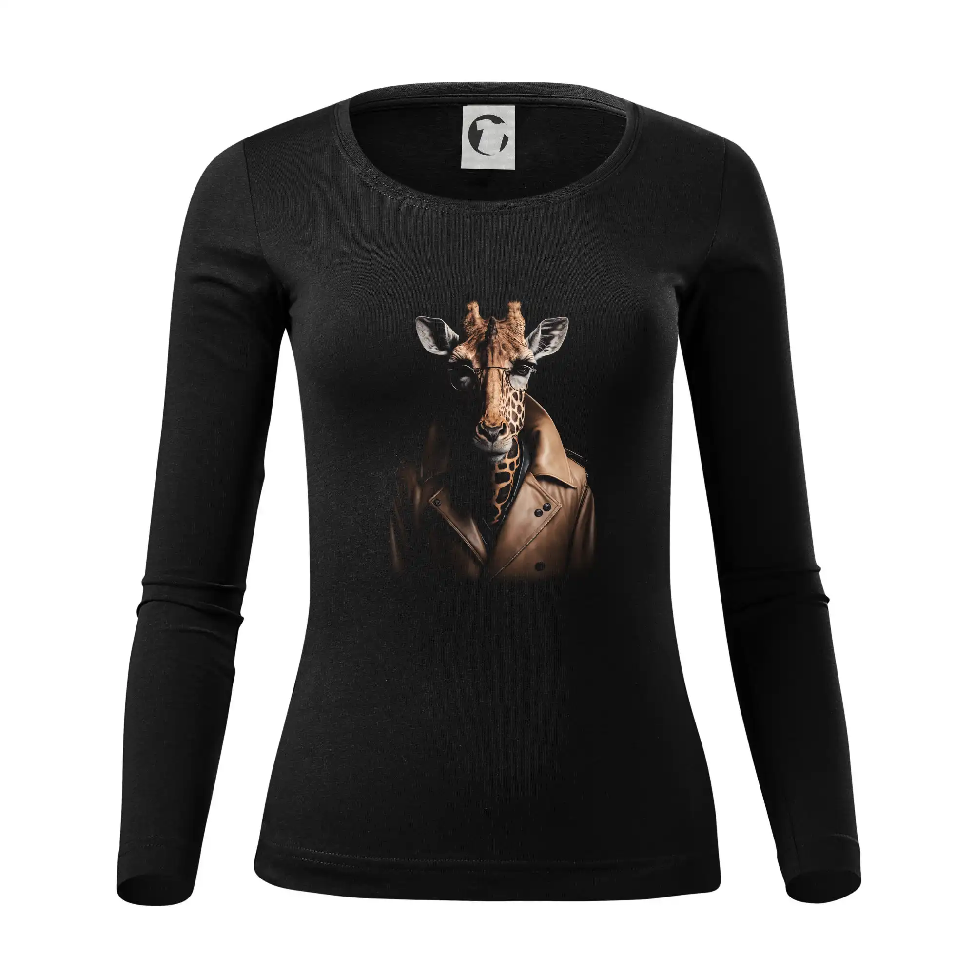 Žirafa v kožené bundě