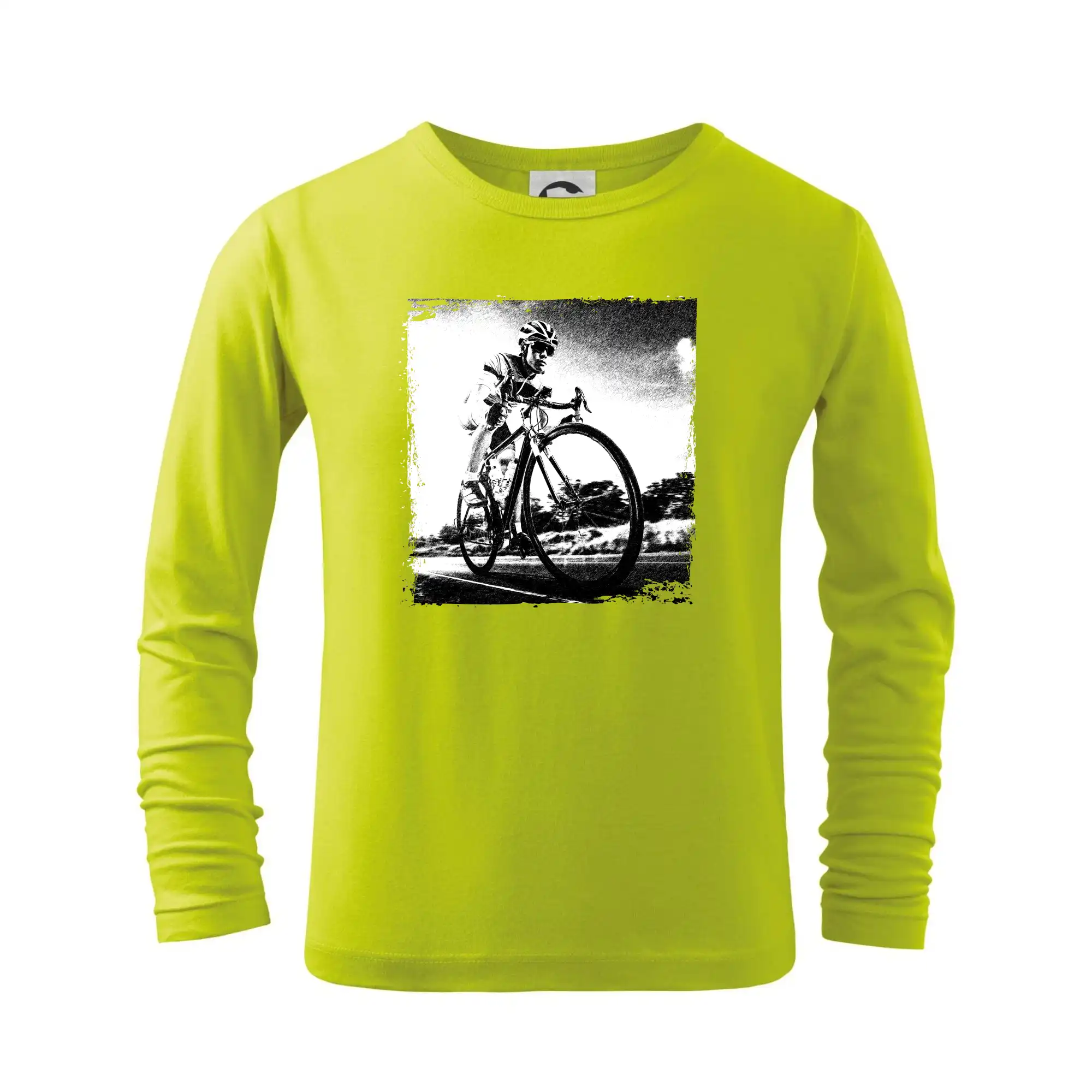 Cyklista černobílá cesta