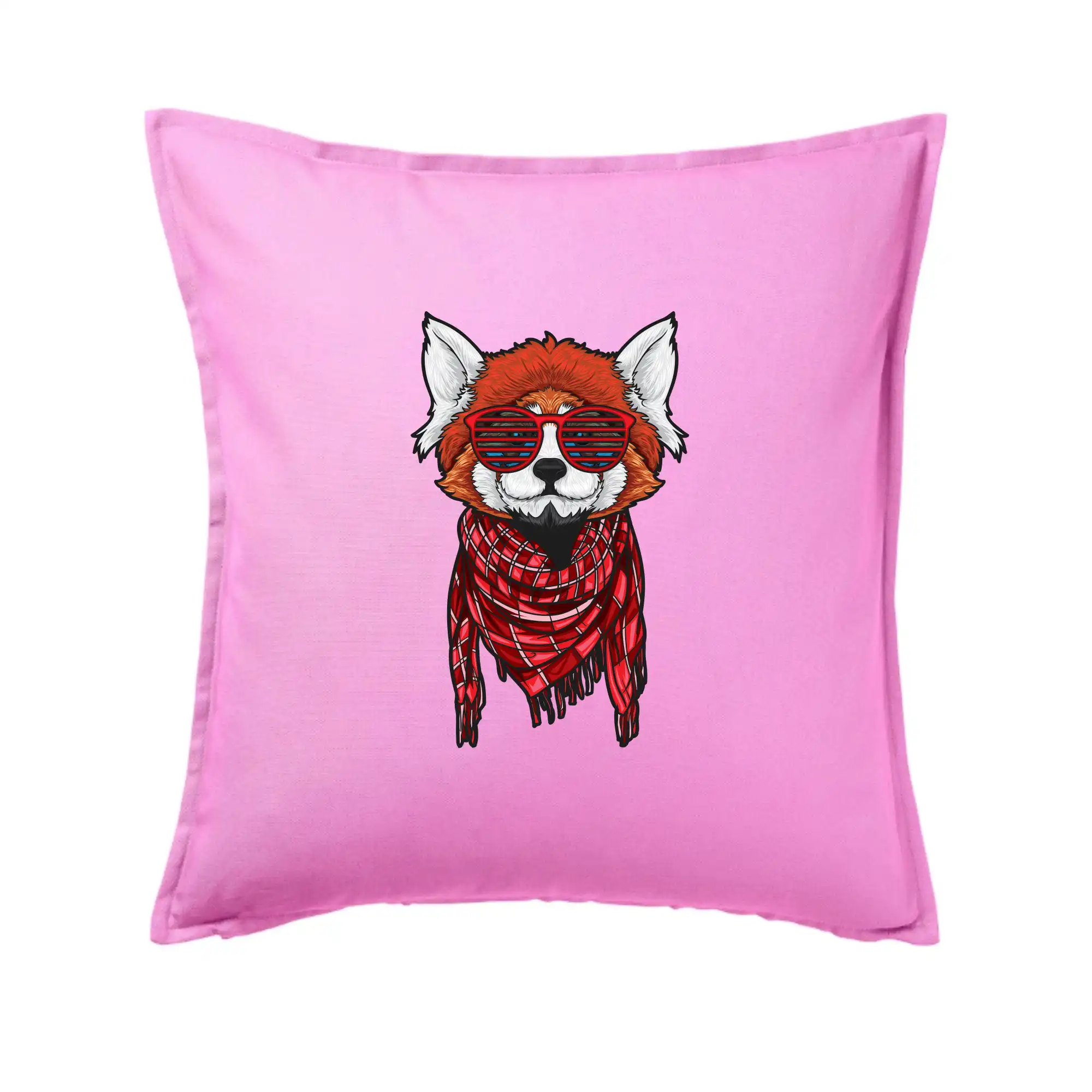 Tričká so zvieratami - Červená panda hipster - Vankúš 50x50