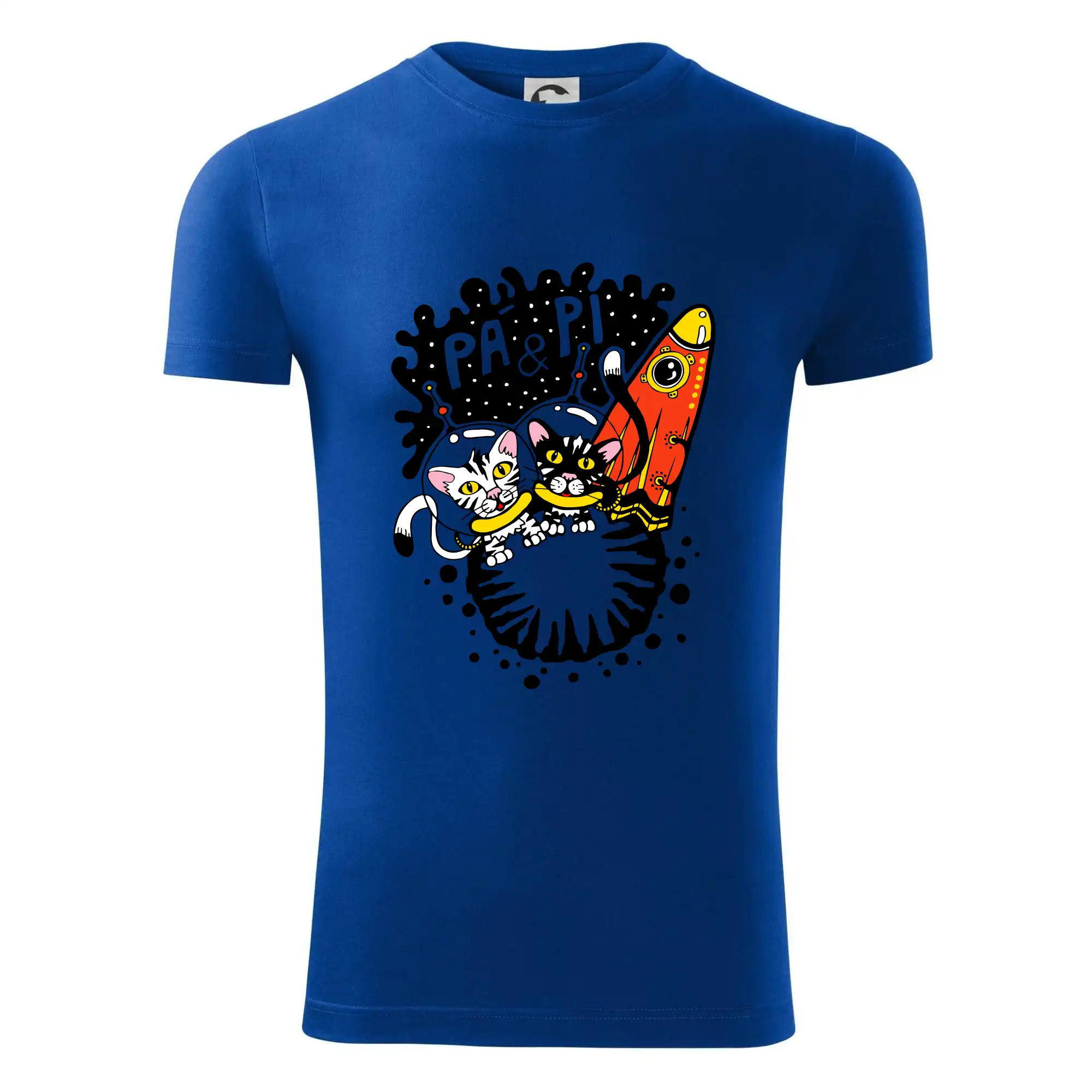 Vtipná tričká s mačkou - Pi a Pi z mačacej planéty (Pecka Design) - Viper FIT - Pánske zúžené tričko