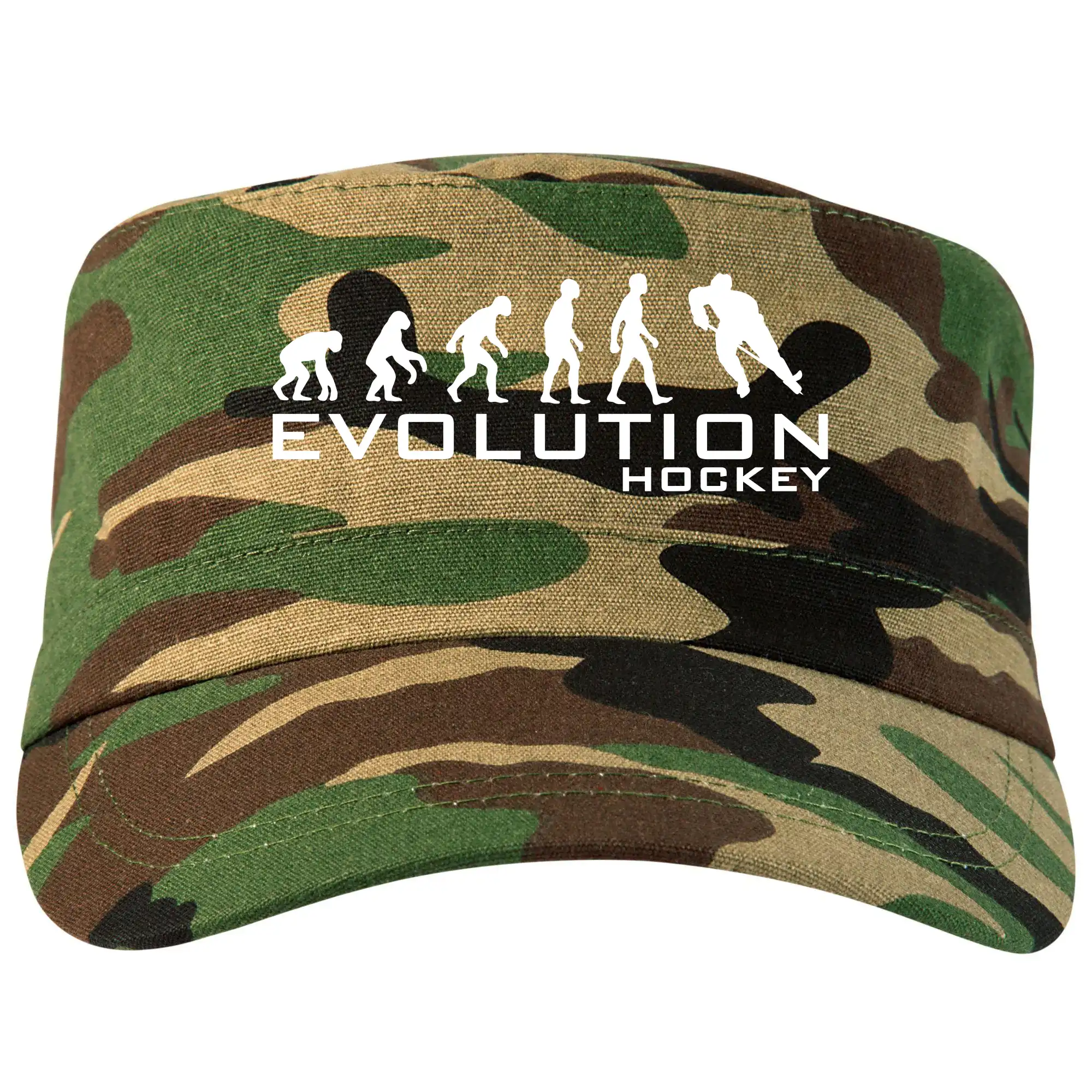 Tričká s potlačou evolúcia - Evolúcia Hockey - hráč - Šiltovka CAMO