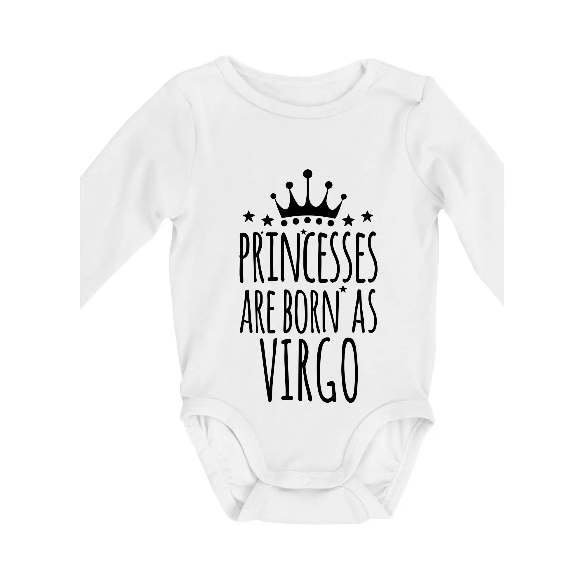 Tričká panna - Princesses are born as Virgo - Panna - Body dojčenské s dlhým rukávom