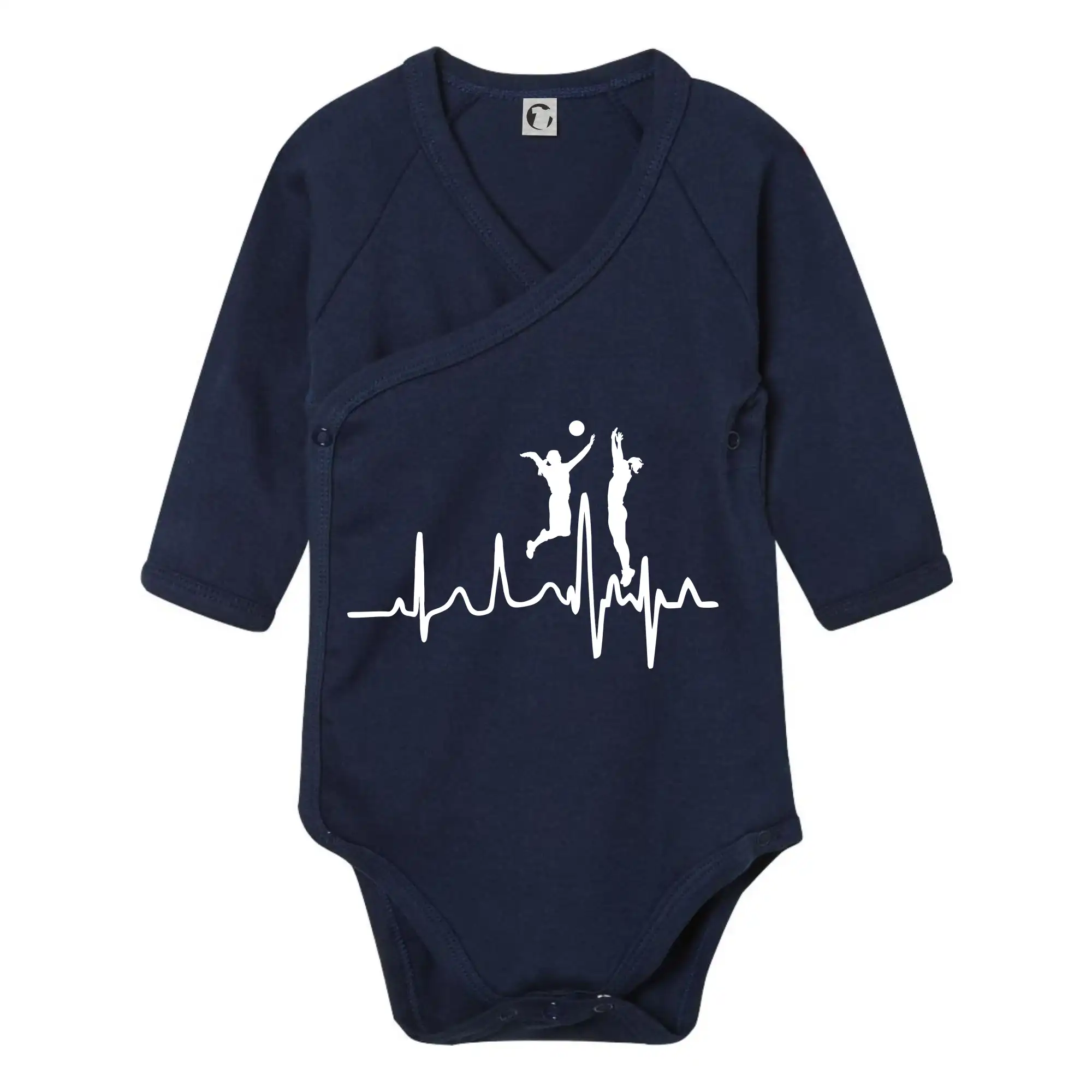 Trička na volejbal - EKG volejbalistky - Body zavinovacie s dlhým rukávom