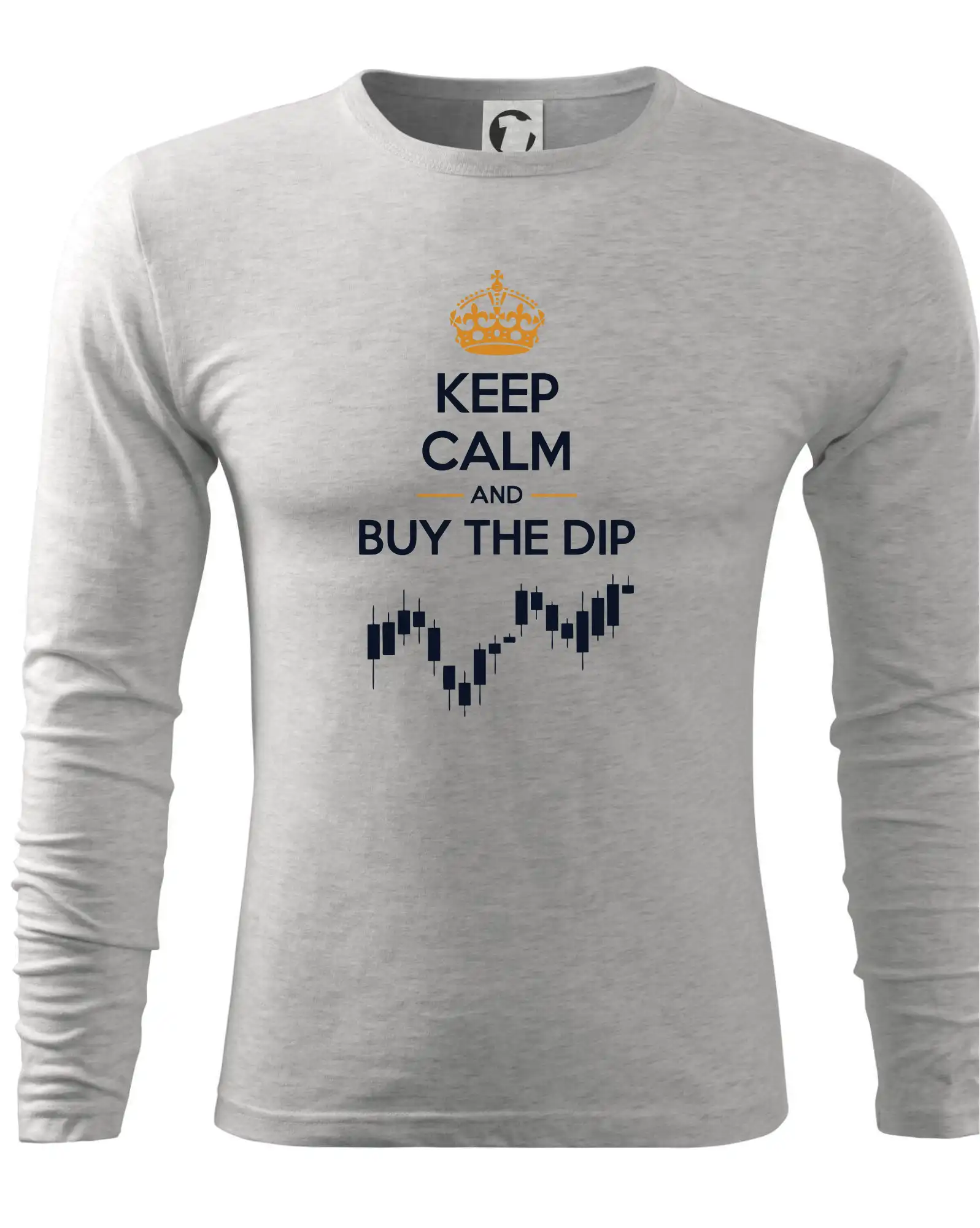 Keep Calm and Buy the Dip - koruna a graf - Tričko s dlhým rukávom FIT-T long sleeve
