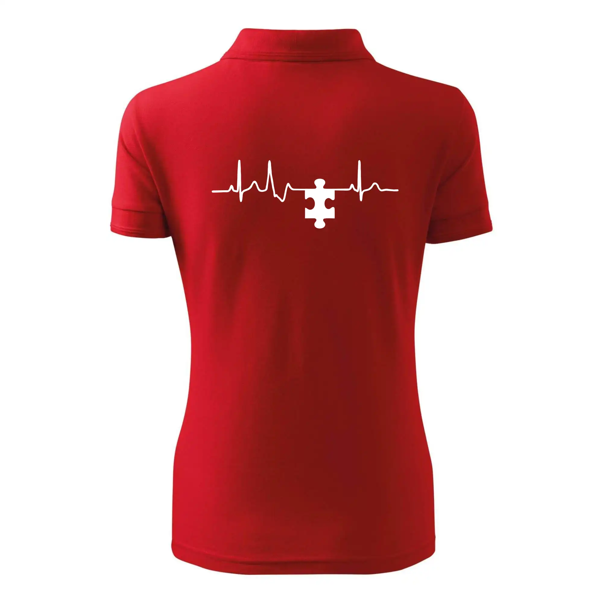 Tričká pre zamilovaných - EKG puzzle párové - Polokošeľa dámska Pique Polo
