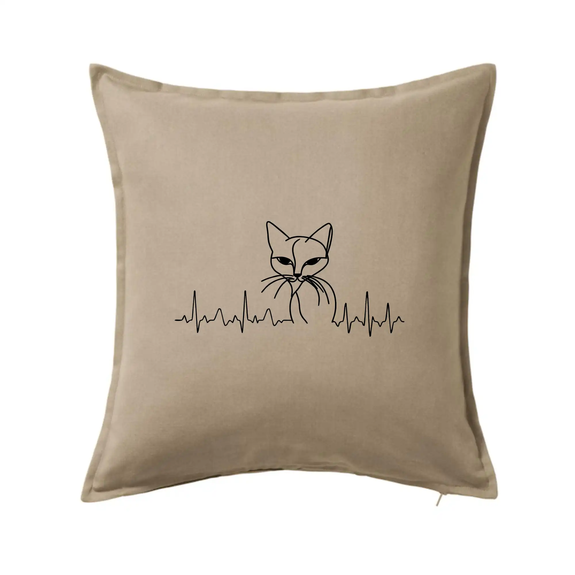 Vtipná tričká s mačkou - EKG krivka mačka - Vankúš 50x50