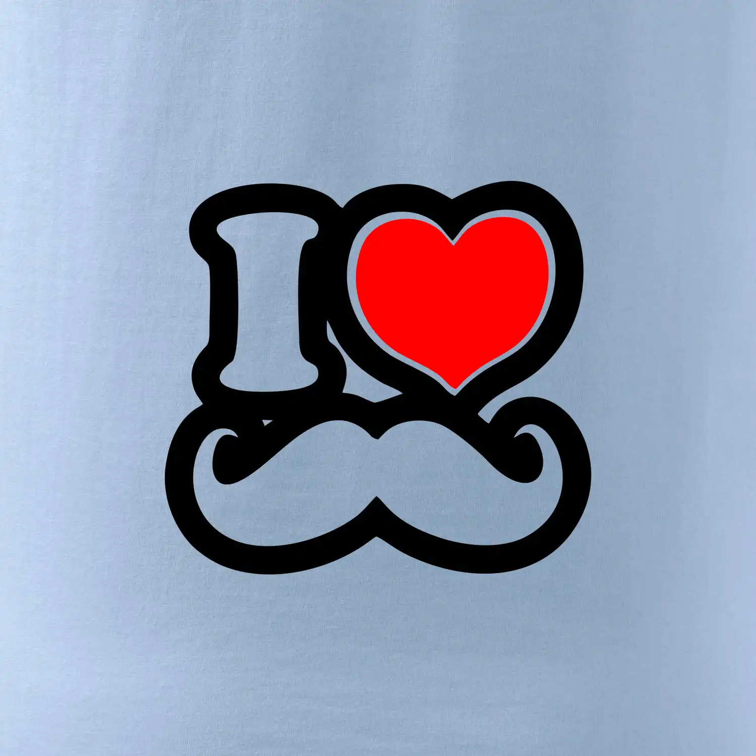i love mustache - obrys