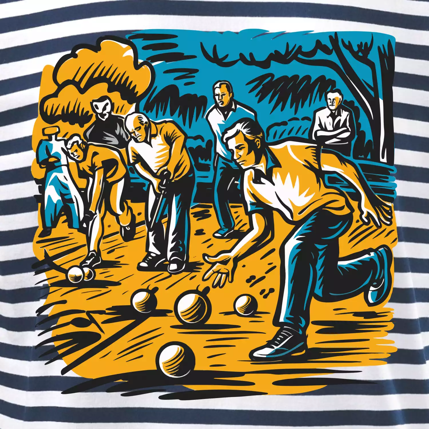Petanque hra - modro oranžová
