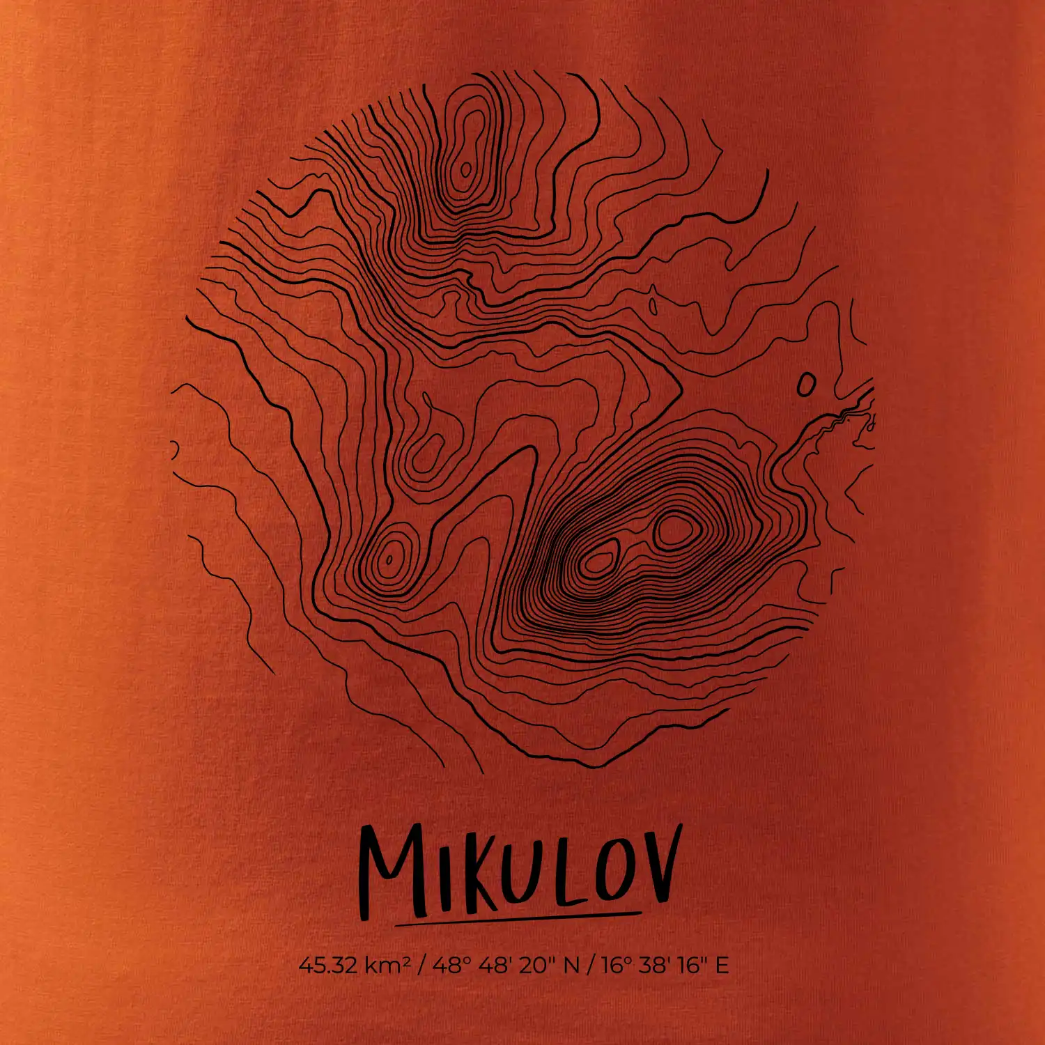 Mikulov - vrstevnice v kruhu